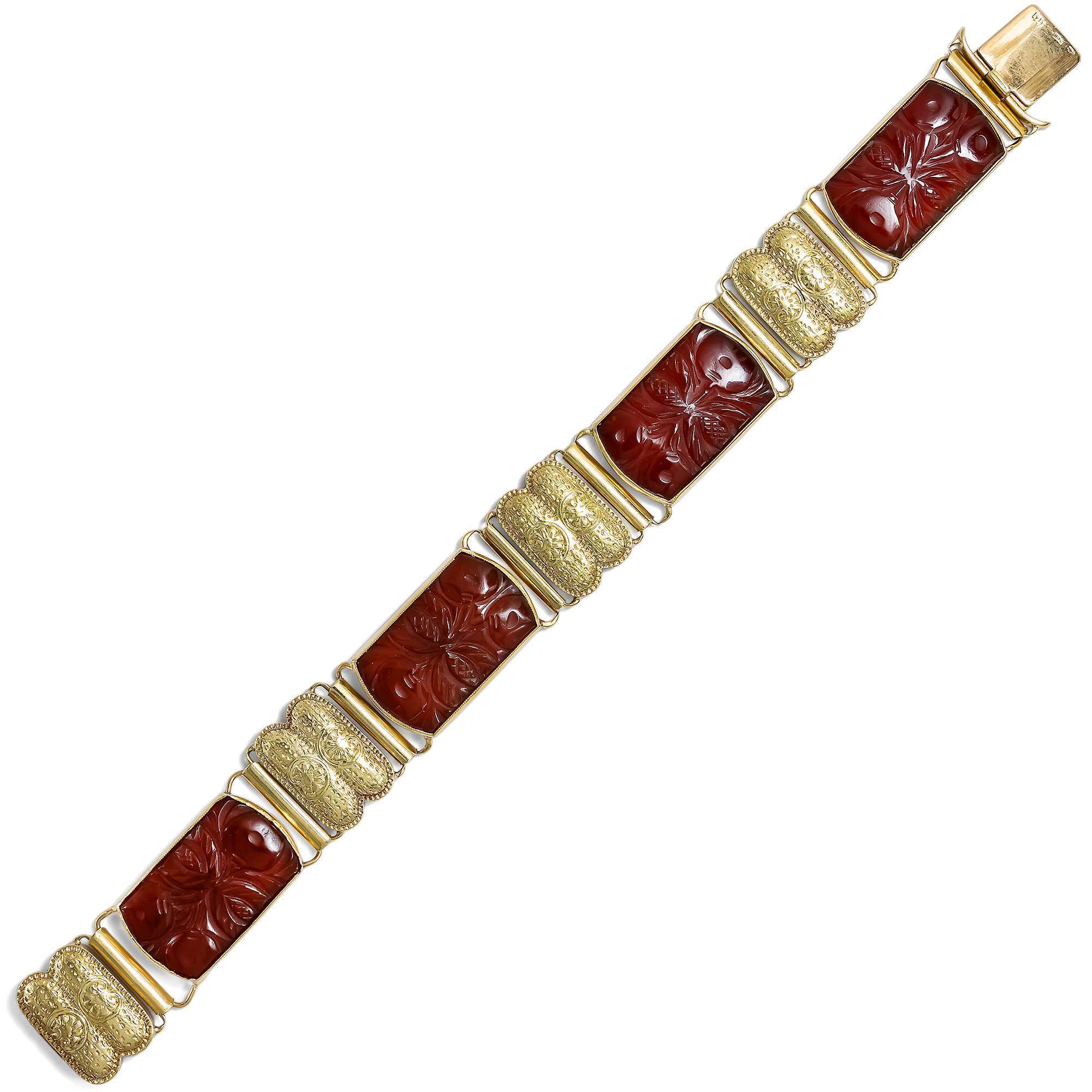601027-hofer-antikschmuck-Antikes-Armband-mit-gravierten-Karneolen-in-Gold-Wien-um-1935-Gut-Kirschen-essen-_5