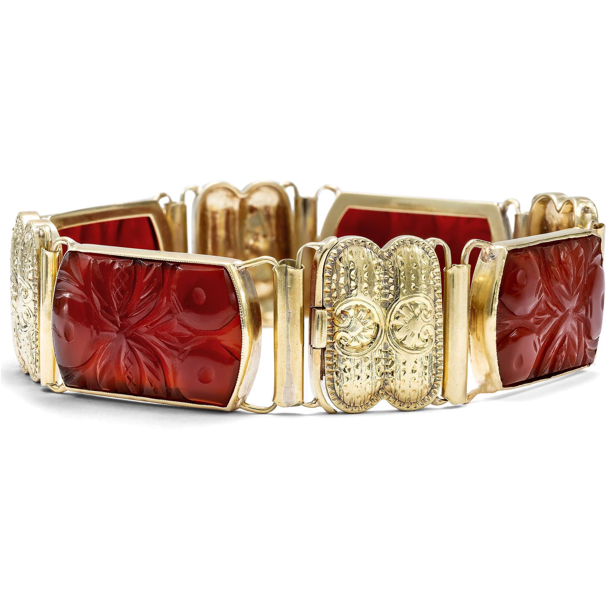 601027-hofer-antikschmuck-Antikes-Armband-mit-gravierten-Karneolen-in-Gold-Wien-um-1935-Gut-Kirschen-essen-_7