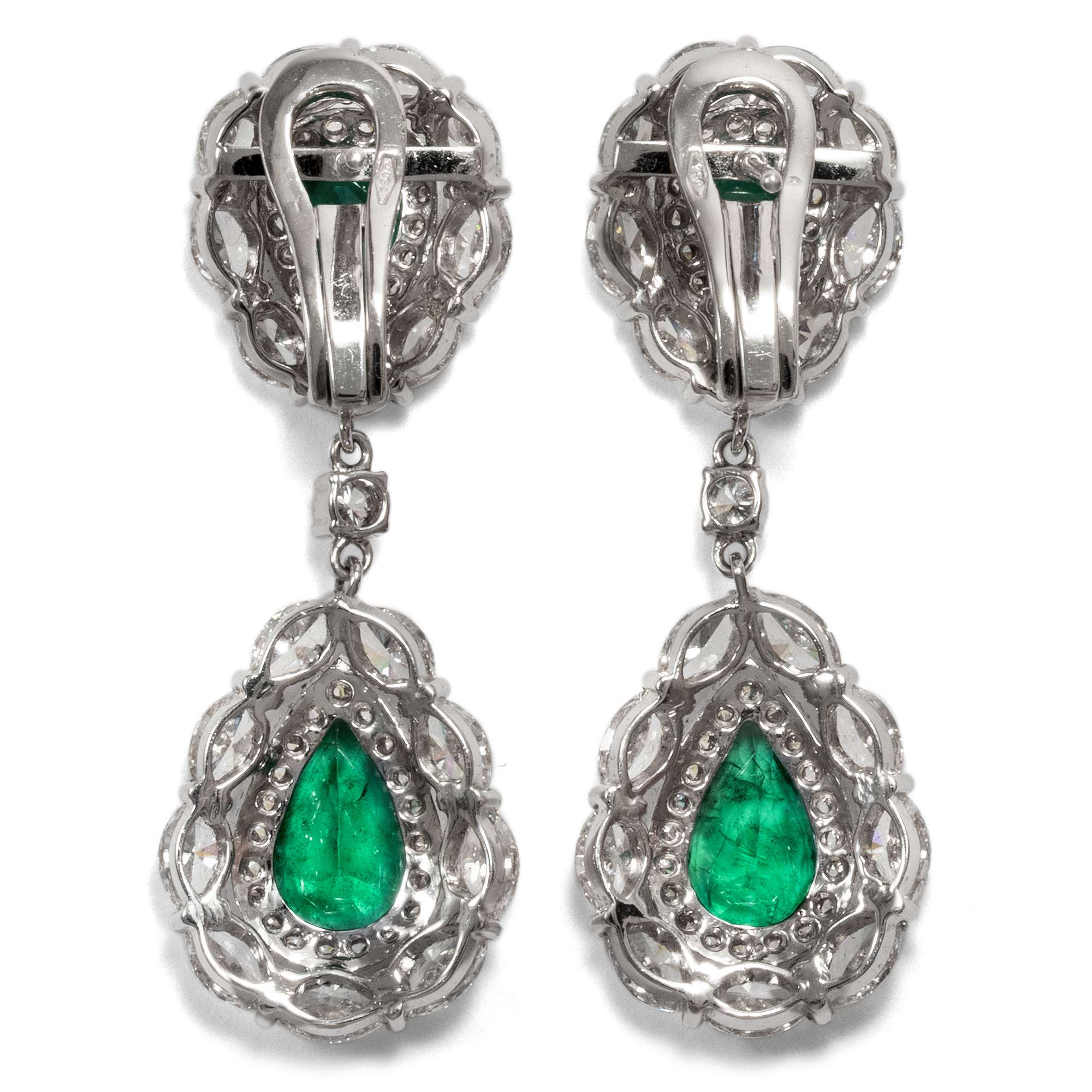 606351-hofer-antikschmuck-Grosse-Smaragd-Ohrringe-mit-Diamanten-in-Weissgold-Italien-um-2000-Frisch-und-anmutend-_2