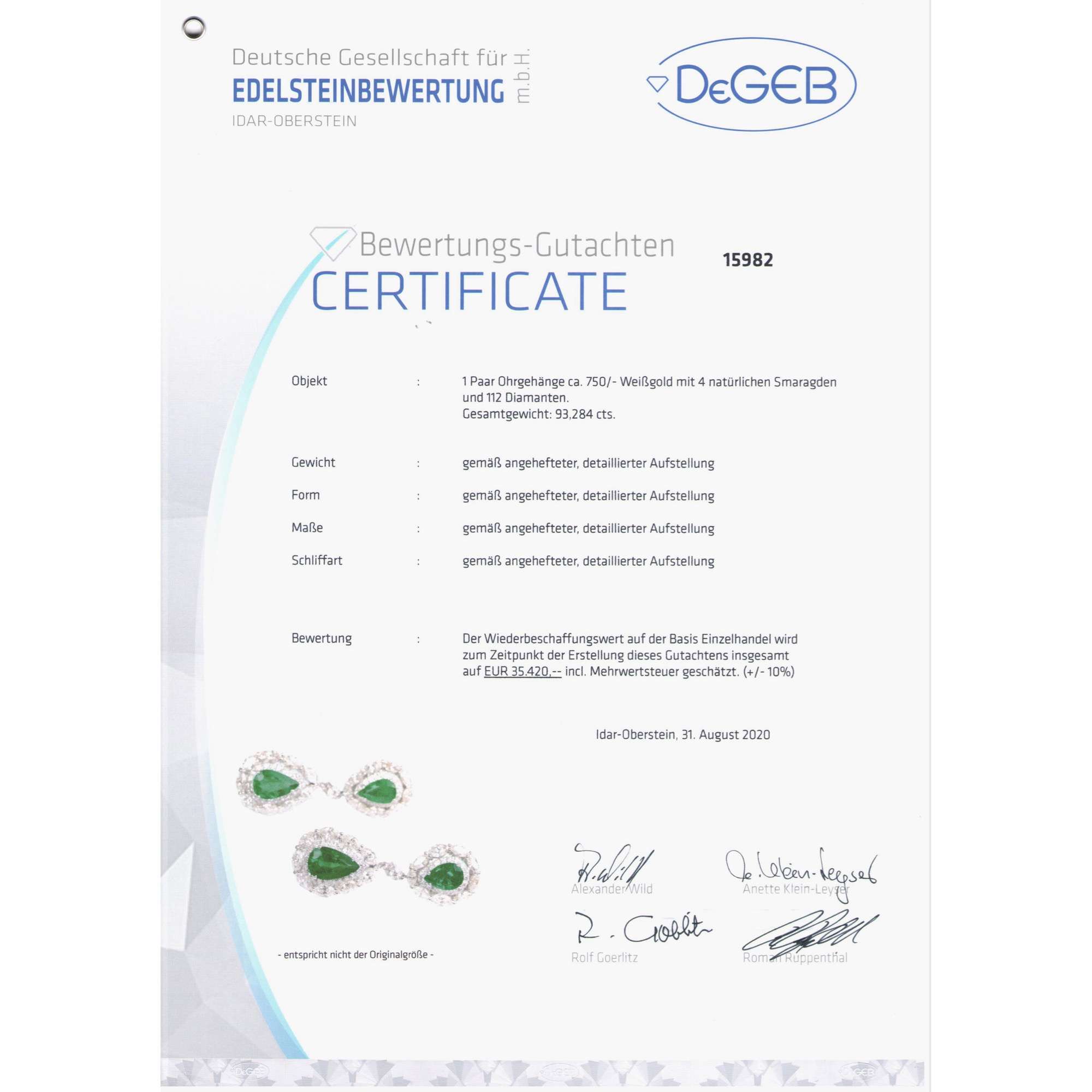 606351-hofer-antikschmuck-Grosse-vintage-Ohrringe-mit-Smaragden-und-Diamanten-Italien-um-2000-Frisch-und-anmutend