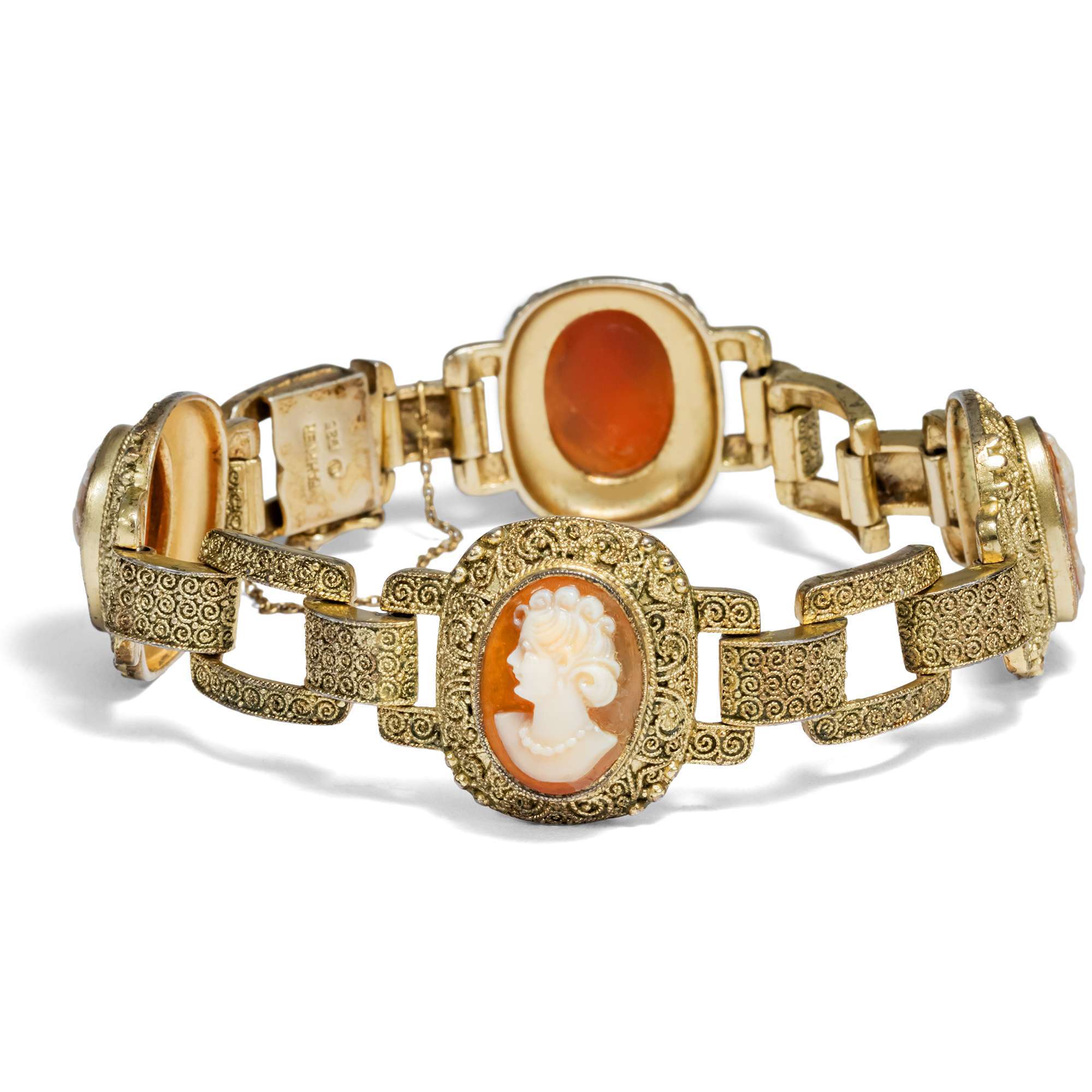 618302-hofer-antikschmuck-Feines-Fahrner-Armband-mit-Gemmen-in-vergoldetem-Silber-um-1955-Damenwahl_2