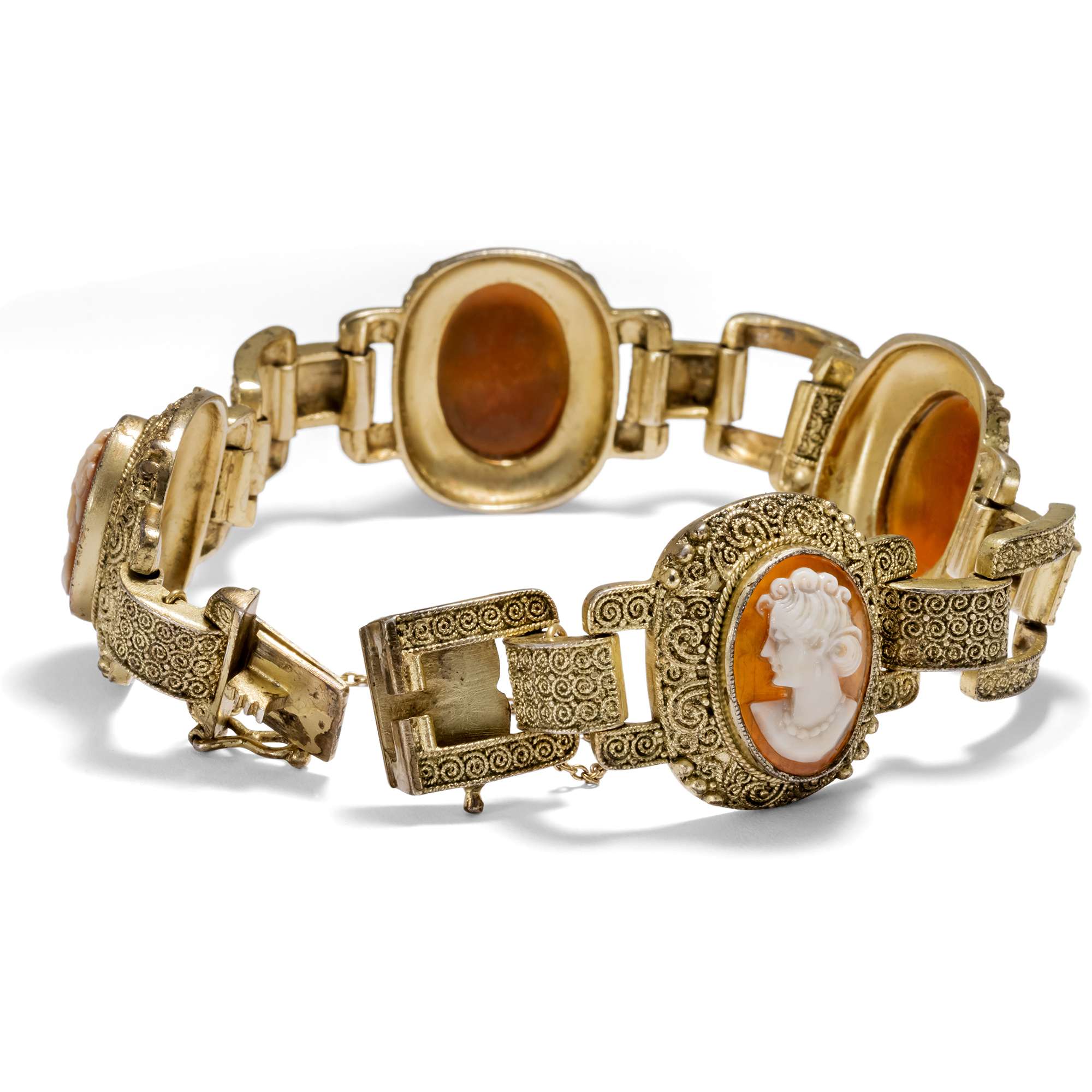 618302-hofer-antikschmuck-Feines-Fahrner-Armband-mit-Gemmen-in-vergoldetem-Silber-um-1955-Damenwahl_4