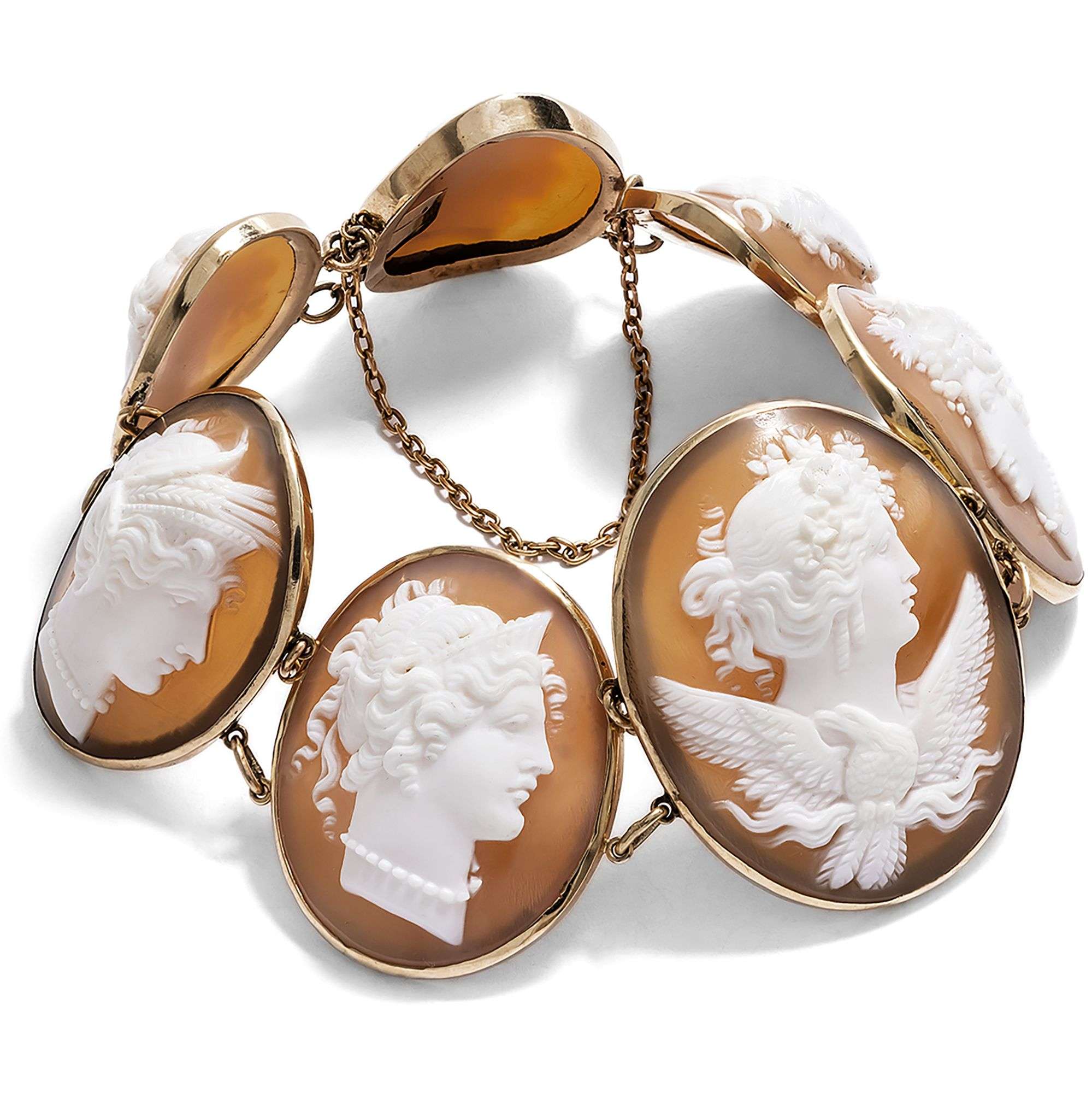 620115-hofer-antikschmuck-Viktorianisches-Armband-mit-sieben-Kameen-in-Gold-um-1860-Goettliche-Begleiterinnen_1