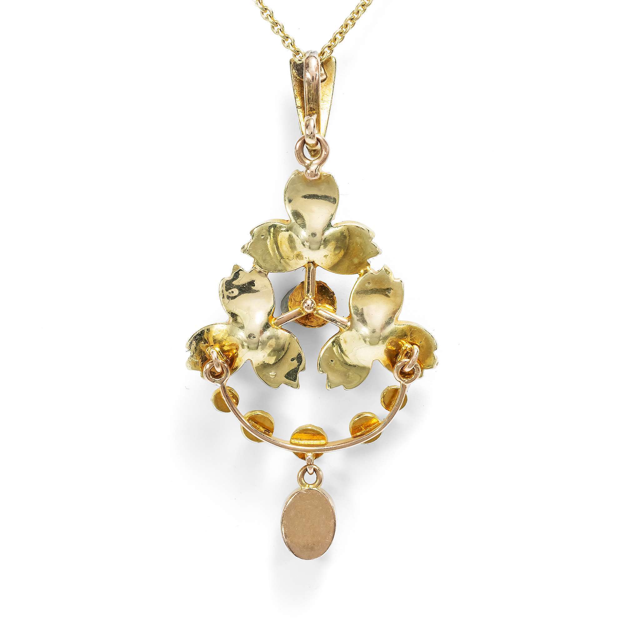 622669-hofer-antikschmuck-Floraler-Anhaenger-mit-Perlen-und-Tuerkisen-in-Gold-Grossbritannien-um-1900-Vergiss-mein-nicht-_4