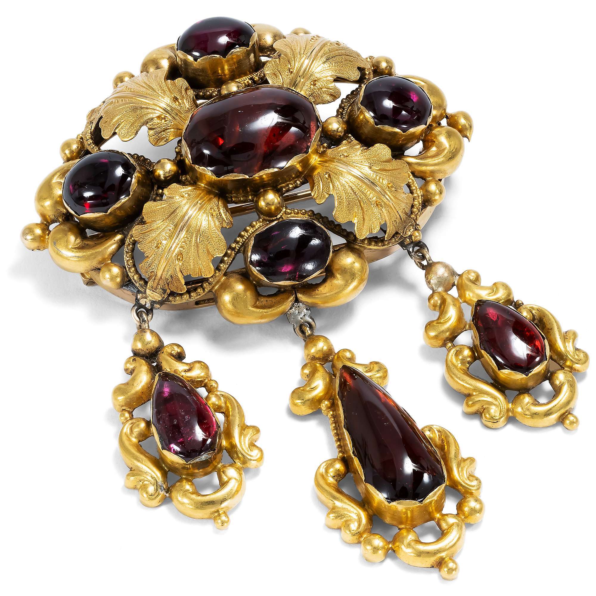 623282-hofer-antikschmuck-Prachtvolle-Granat-Parure-aus-Collier-Brosche-und-Ohrringen-um-1835-Verlockende-Fruechte_13