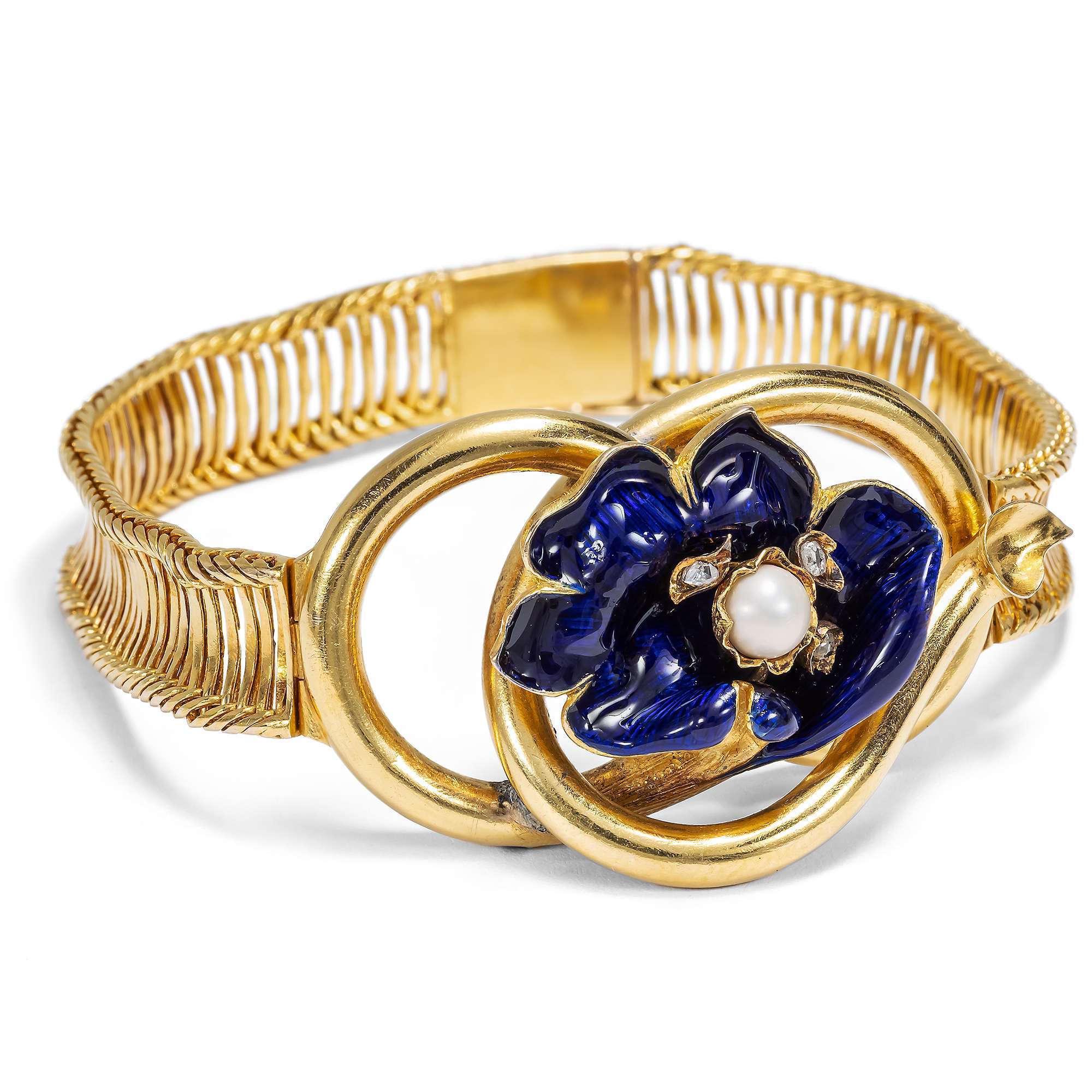 623901-hofer-antikschmuck-Antike-Parure-aus-Armband-Brosche-Ohrclips-und-Ring-mit-Naturperlen-und-Diamanten-um-1850-Blaue-Blumen_1