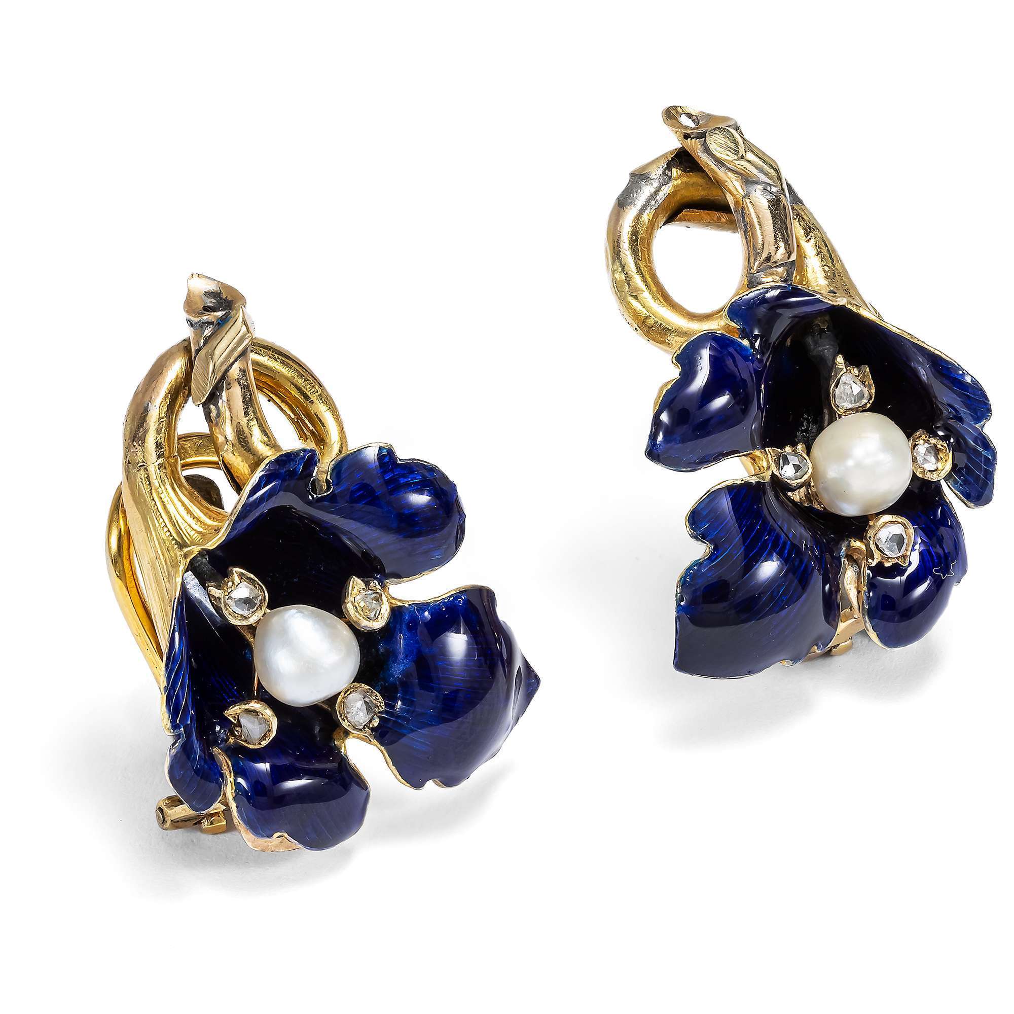 623901-hofer-antikschmuck-Antike-Parure-aus-Armband-Brosche-Ohrclips-und-Ring-mit-Naturperlen-und-Diamanten-um-1850-Blaue-Blumen_11