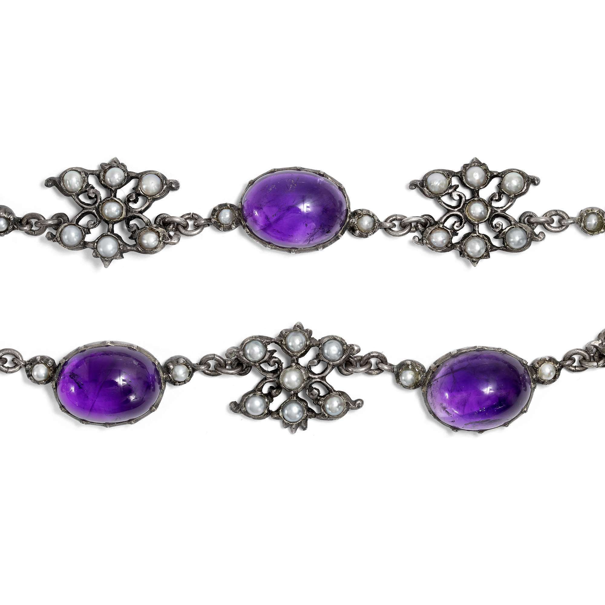 624041-hofer-antikschmuck-Vintage-Set-aus-Collier-und-Armband-mit-Amethysten-und-Perlen-in-Silber-um-1960-Purple-Rain_2