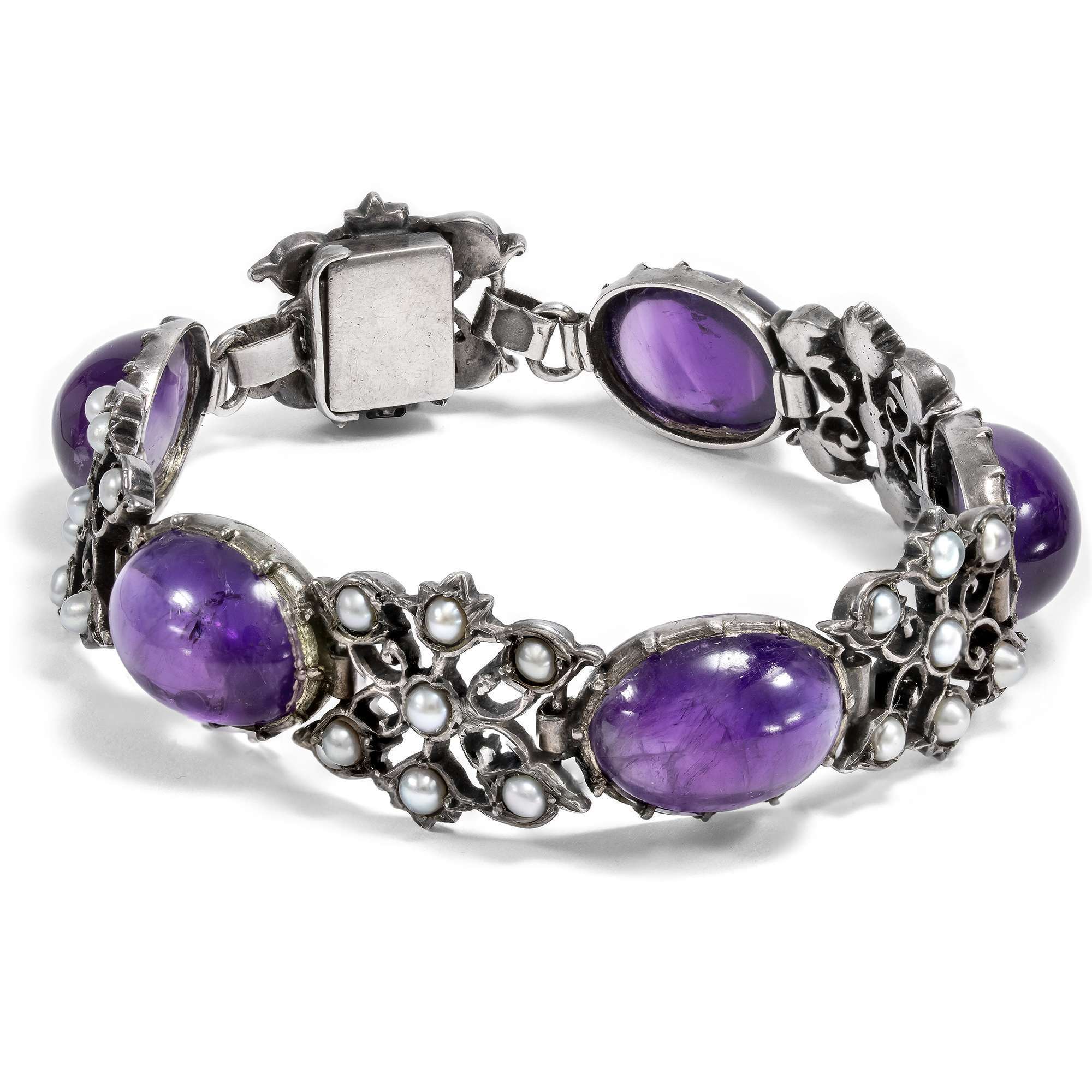 624041-hofer-antikschmuck-Vintage-Set-aus-Collier-und-Armband-mit-Amethysten-und-Perlen-in-Silber-um-1960-Purple-Rain_4