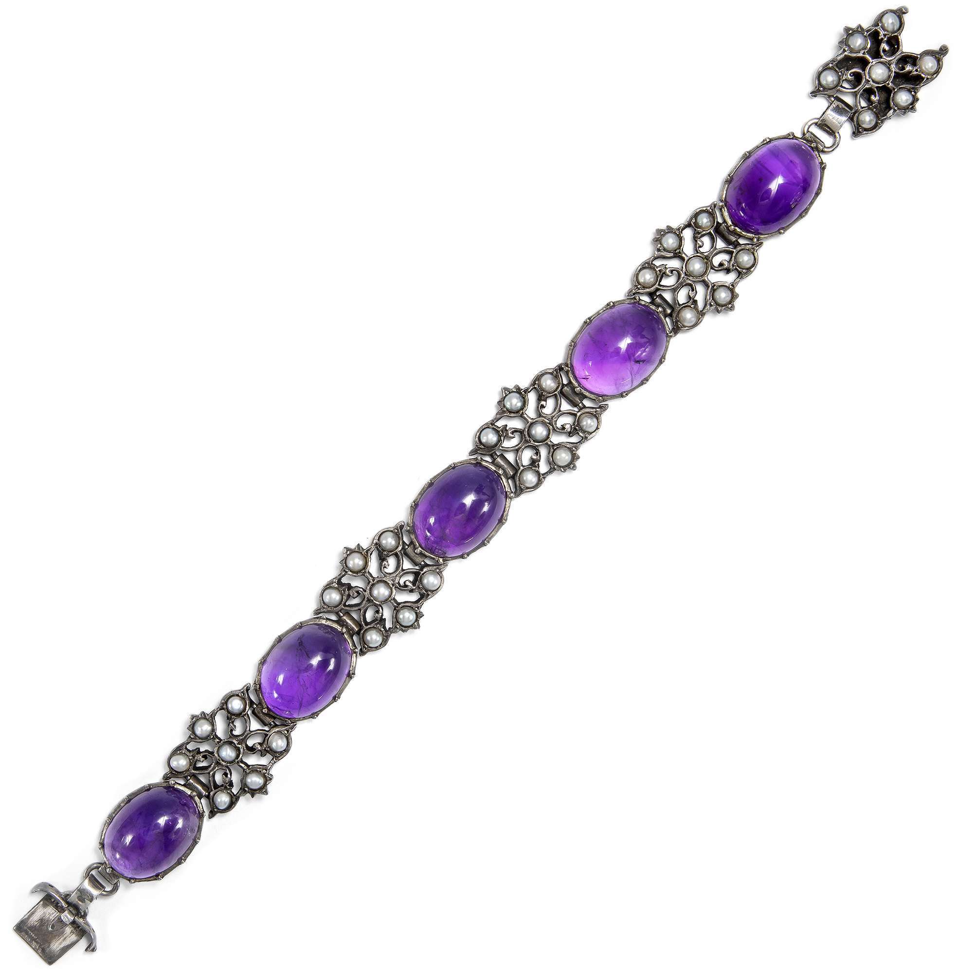 624041-hofer-antikschmuck-Vintage-Set-aus-Collier-und-Armband-mit-Amethysten-und-Perlen-in-Silber-um-1960-Purple-Rain_7