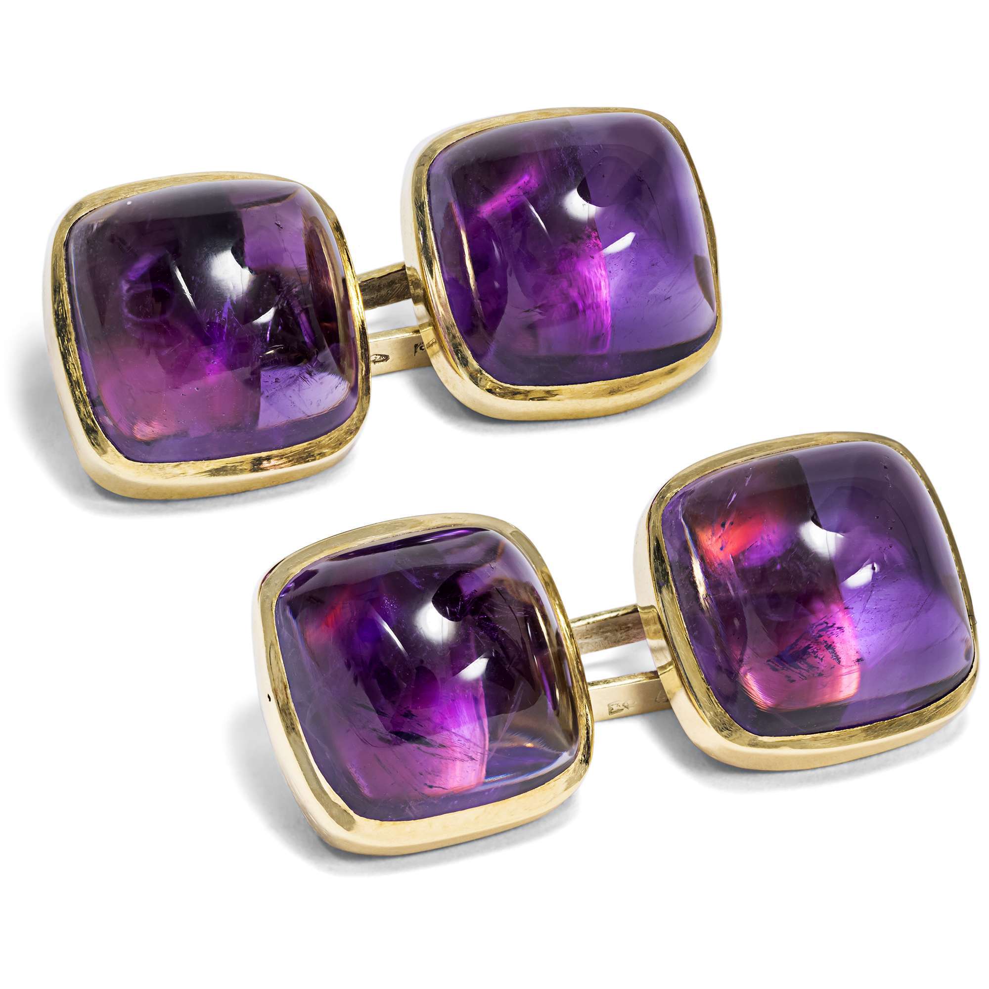624243-hofer-antikschmuck-Huebsches-Paar-Manschettenknoepfe-aus-Gold-mit-Amethysten-Wien-um-1930-Amethyste-aus-Wien_1