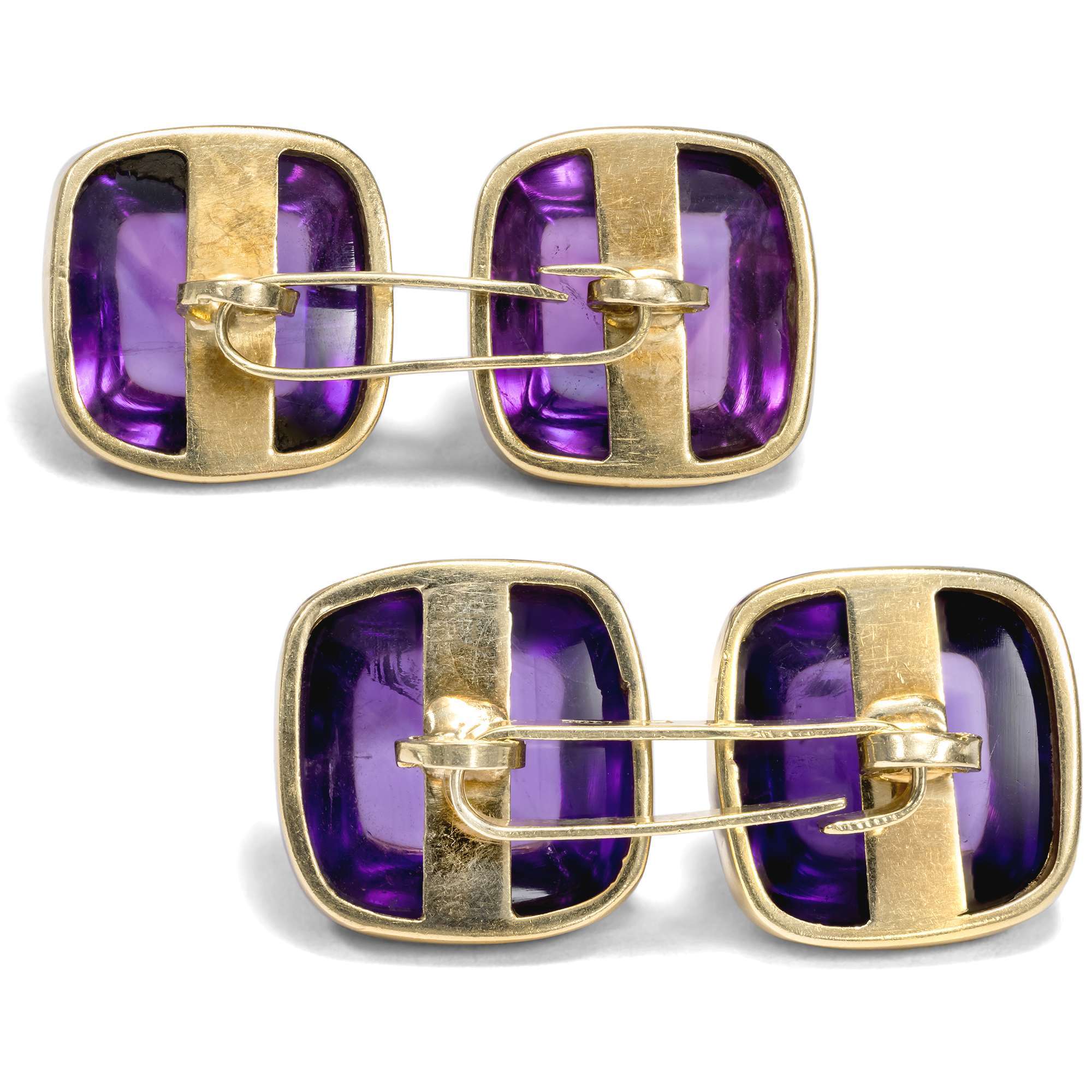 624243-hofer-antikschmuck-Huebsches-Paar-Manschettenknoepfe-aus-Gold-mit-Amethysten-Wien-um-1930-Amethyste-aus-Wien_4