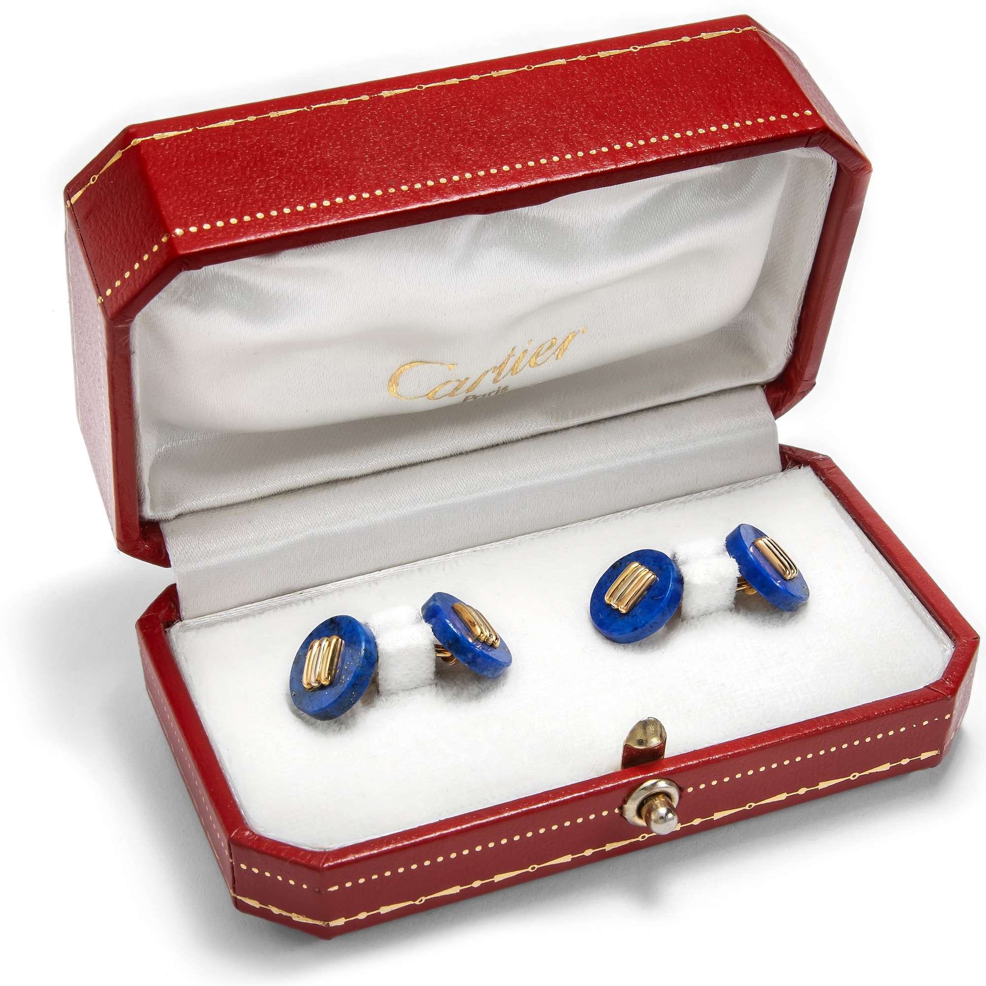 624345-hofer-antikschmuck-Vintage-Manschettenknoepfe-aus-Lapis-Lazuli-und-Gold-von-Cartier-Paris-1989-Trinity-pour-lui