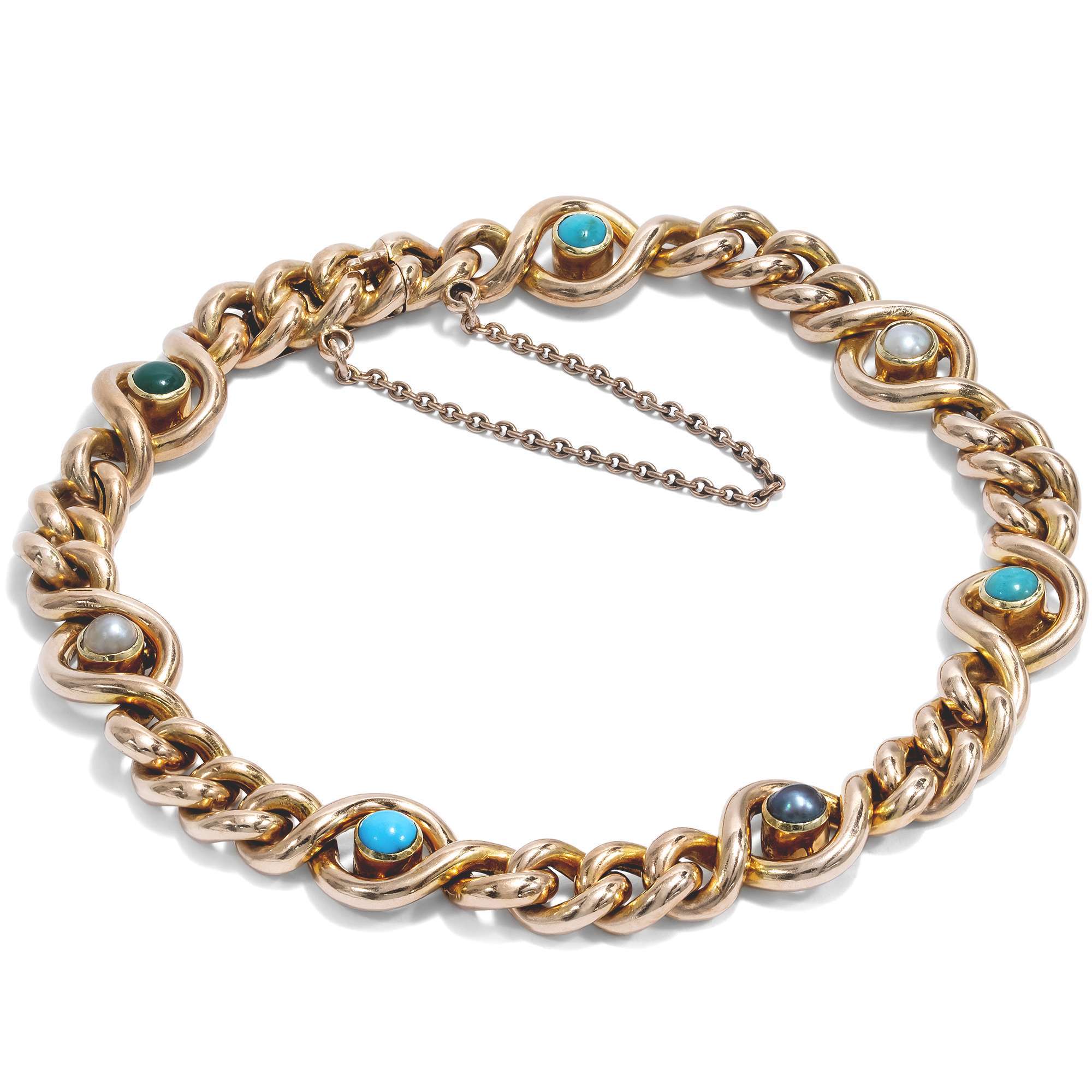 624596-hofer-antikschmuck-Antikes-Armband-mit-persischen-Tuerkisen-und-Perlen-in-Gold-England-um-1900-Himmelblaue-Erinnerung_2