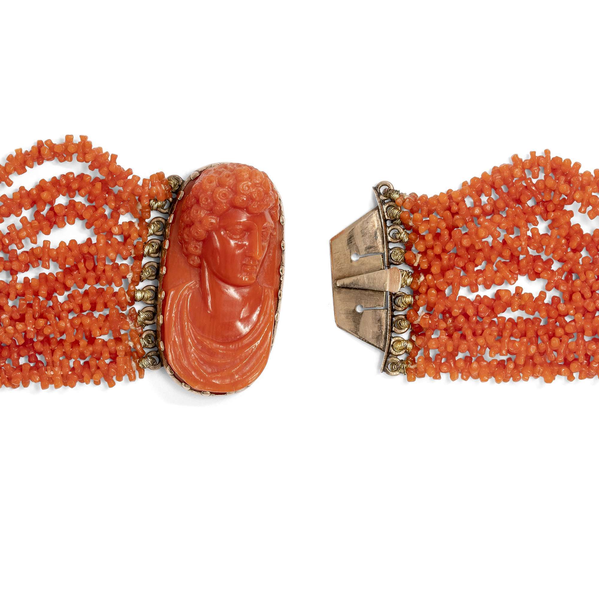 624819-hofer-antikschmuck-Antike-Demi-Parure-aus-Collier-und-Armband-aus-Mittelmeerkoralle-in-Gold-um-1825-Von-Goettern-begleitet_2
