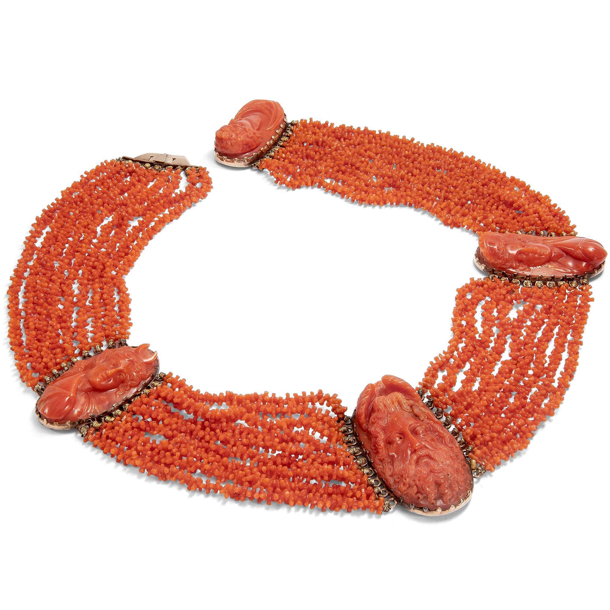 624819-hofer-antikschmuck-Antike-Demi-Parure-aus-Collier-und-Armband-aus-Mittelmeerkoralle-in-Gold-um-1825-Von-Goettern-begleitet_4