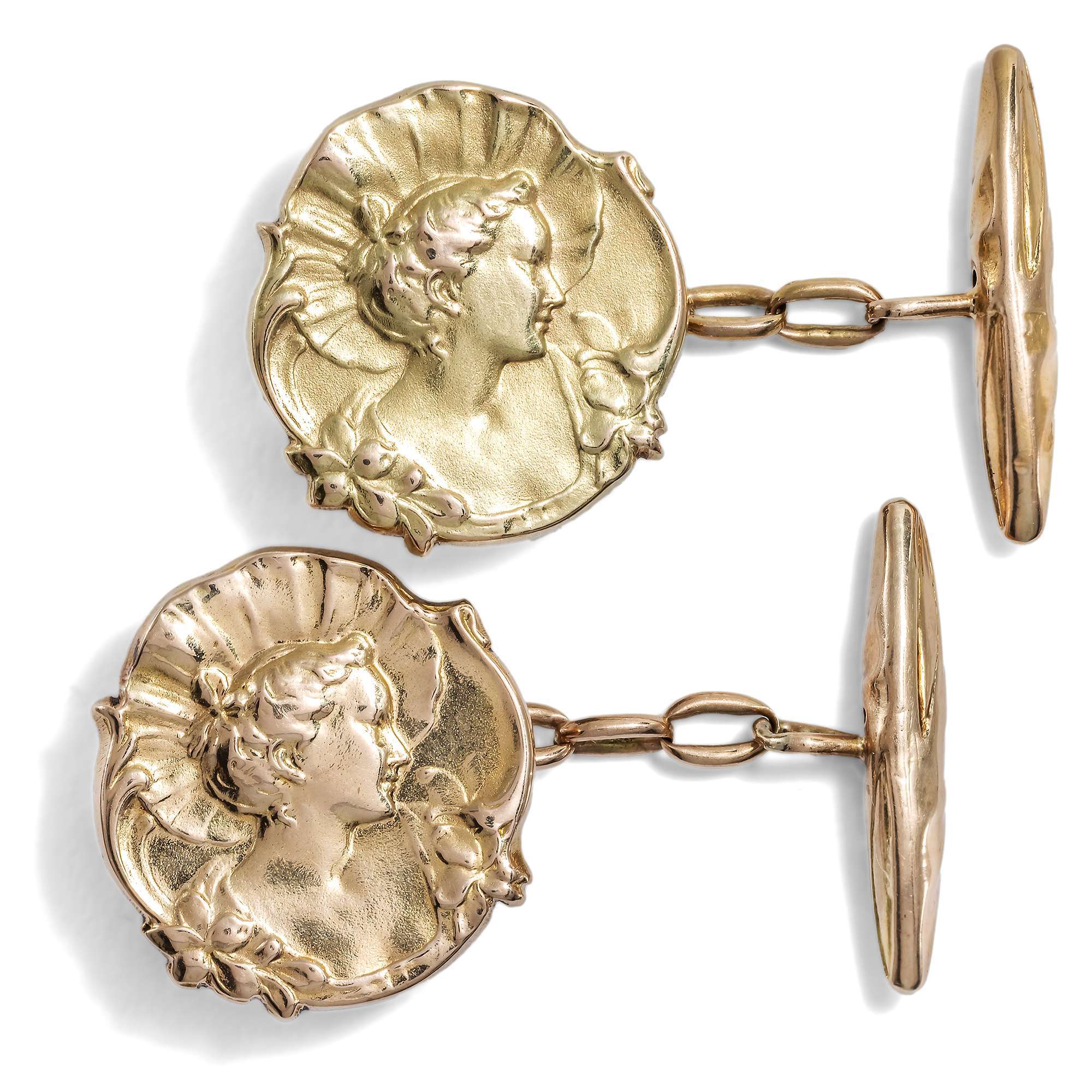 624886-hofer-antikschmuck-Antike-Manschettenknoepfe-des-Jugendstil-in-Gold-Deutschland-um-1900-Jugendfrische-Anmut_2