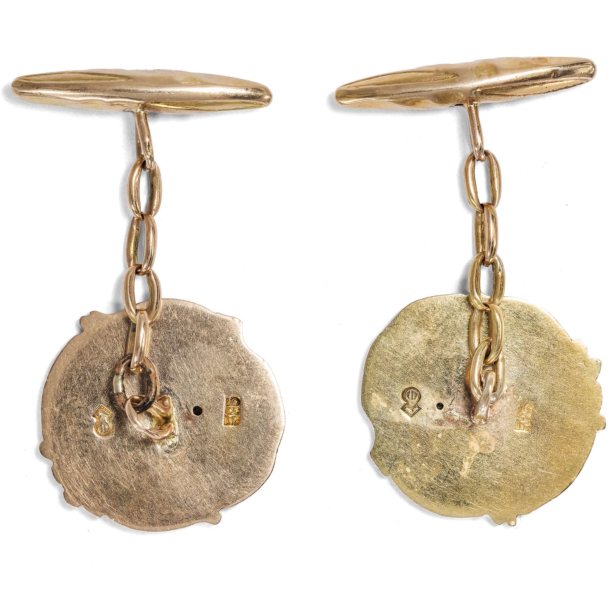 624886-hofer-antikschmuck-Antike-Manschettenknoepfe-des-Jugendstil-in-Gold-Deutschland-um-1900-Jugendfrische-Anmut_3