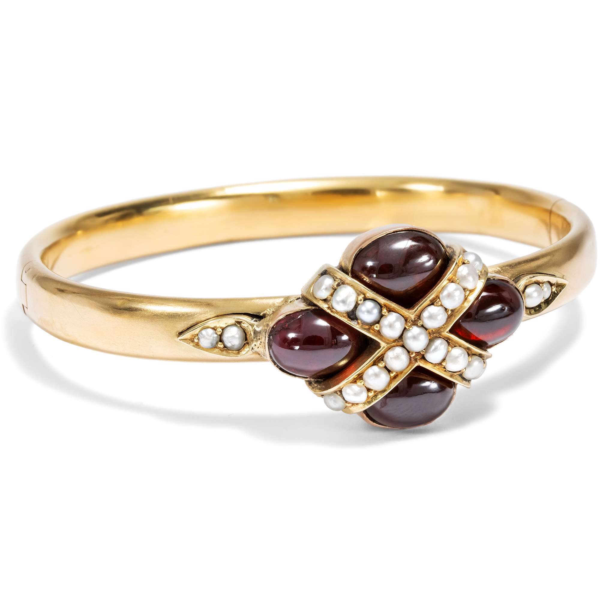 625467-hofer-antikschmuck-Herrlicher-Armreif-mit-grossen-Granaten-und-Perlen-in-Gold-um-1865-Ein-Liebesstein_3