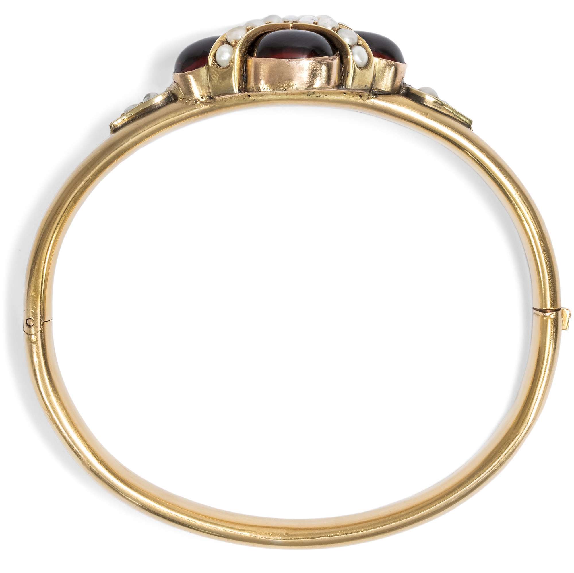 625467-hofer-antikschmuck-Herrlicher-Armreif-mit-grossen-Granaten-und-Perlen-in-Gold-um-1865-Ein-Liebesstein_4