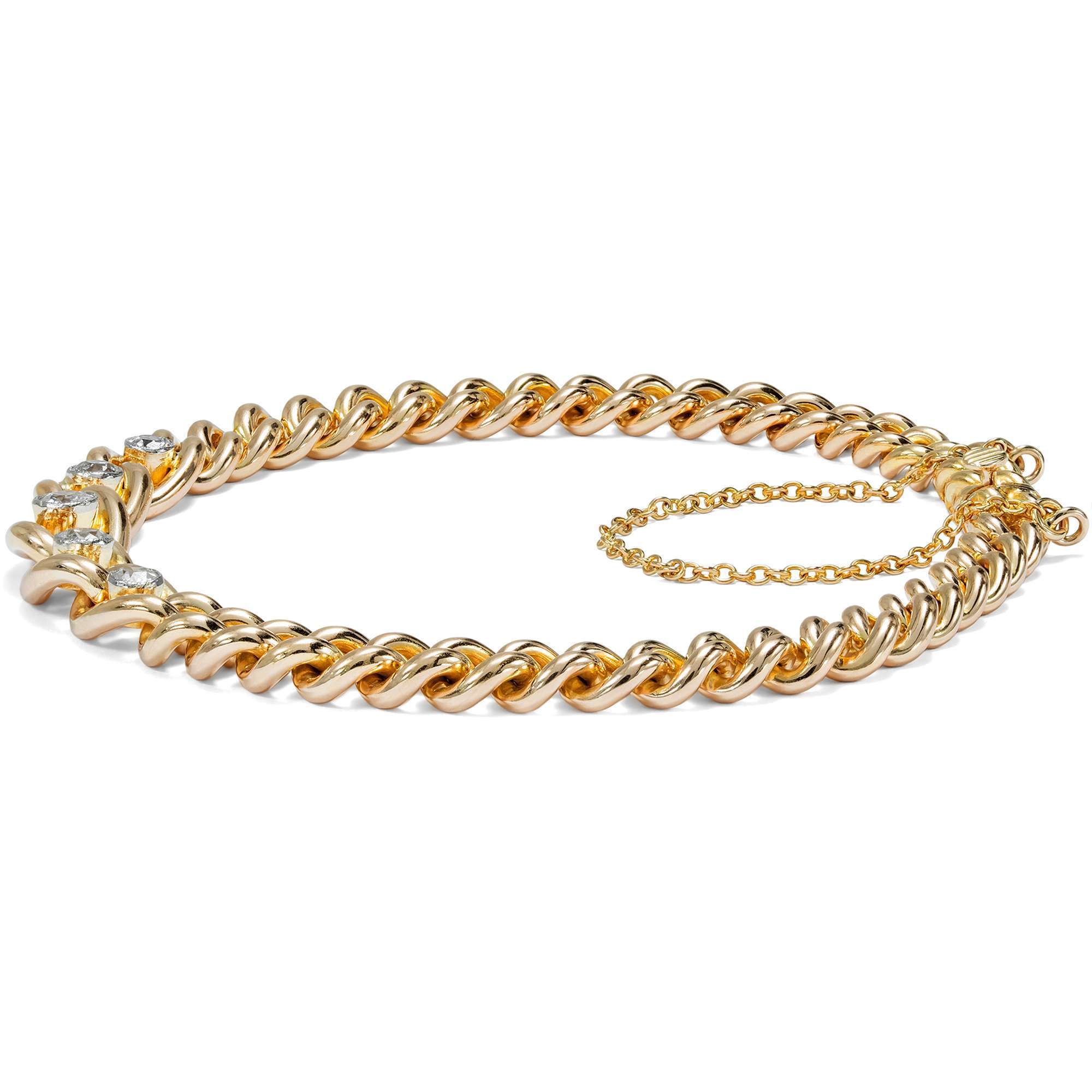 625712-hofer-antikschmuck-Klassisches-Gliederarmband-aus-Gold-mit-Altschliff-Diamanten-um-1900-Zeitlos