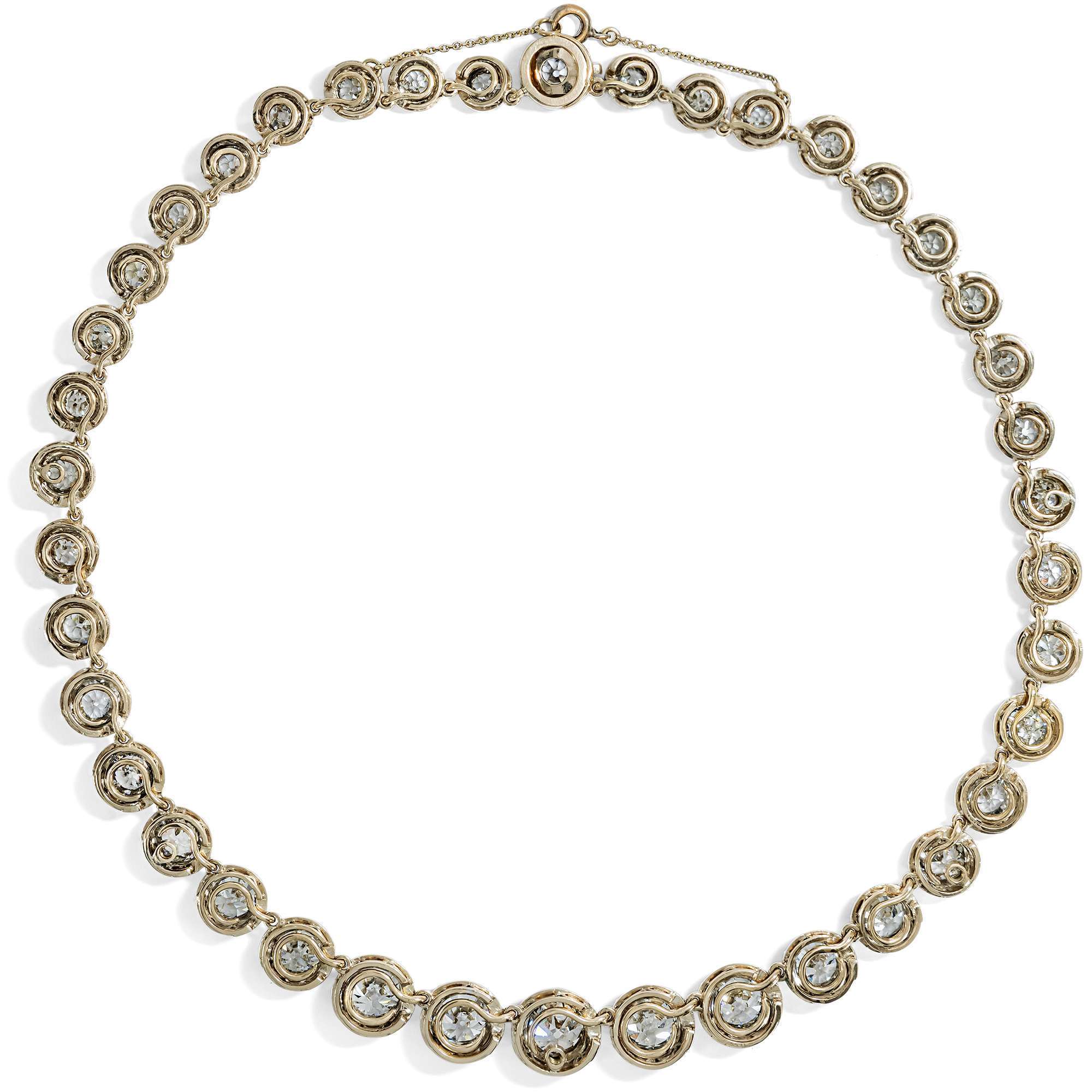 625931-hofer-antikschmuck-Prachtvolle-Riviere-mit-36-45-ct-Diamanten-im-Altschliff-in-Silber-auf-Gold-um-1895-Fluss-aus-Licht_4