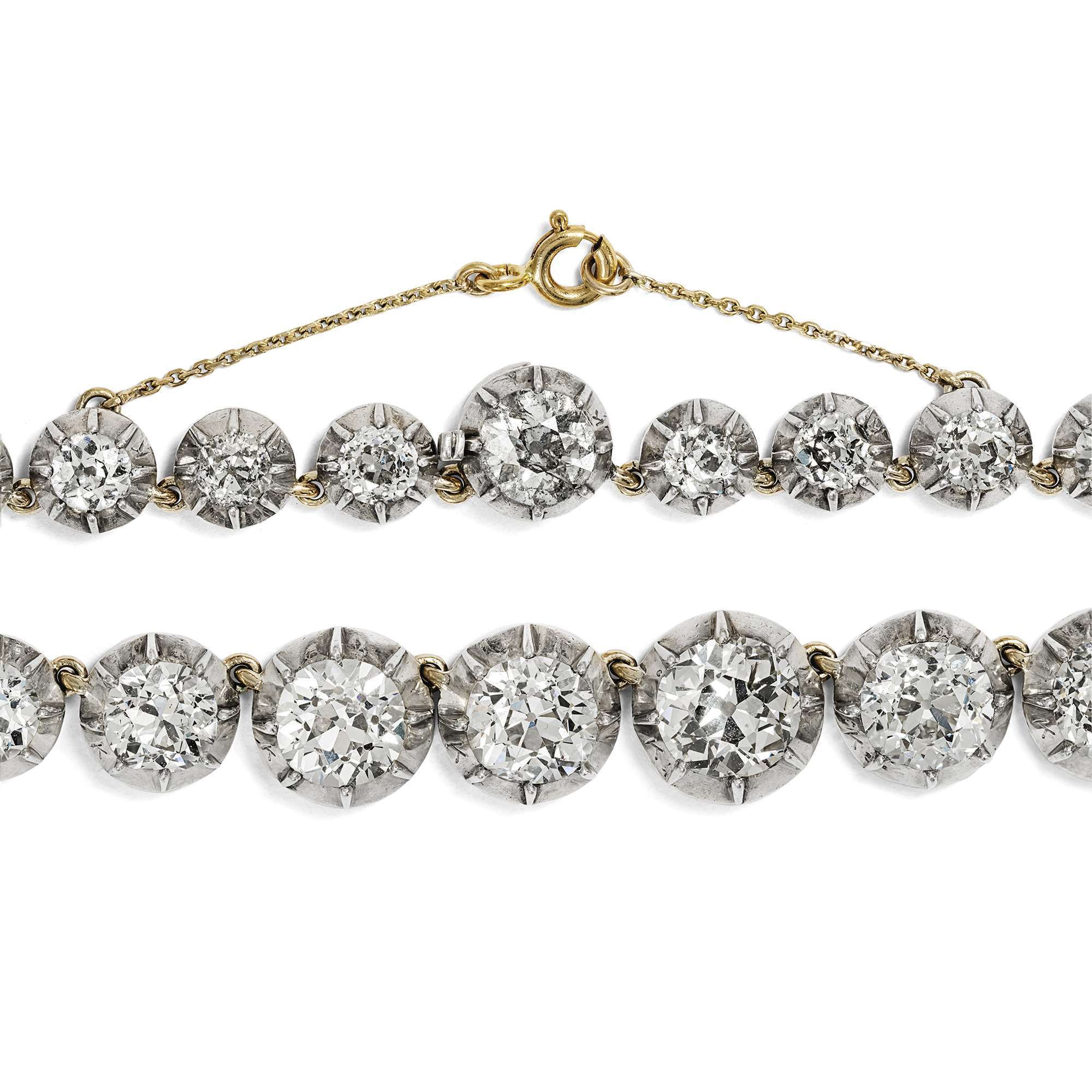 625931-hofer-antikschmuck-Prachtvolle-Riviere-mit-36-45-ct-Diamanten-im-Altschliff-in-Silber-auf-Gold-um-1895-Fluss-aus-Licht_5