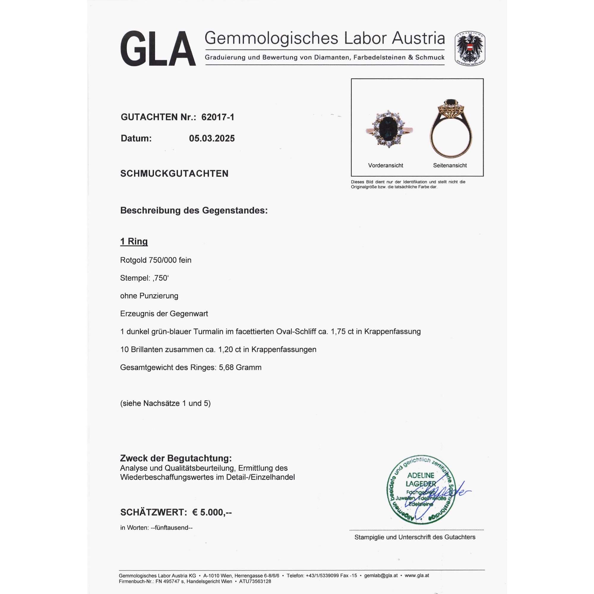 626070-hofer-antikschmuck-Ungetragener-Ring-mit-Indigolith-und-Diamanten-in-Rosegold-aus-unserer-Werkstatt-Indigolith