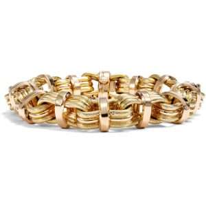 626193-hofer-antikschmuck-Expressives-Armband-des-Retro-Style-in-Rose-und-Gelbgold-Verona-um-1940-Gut-vertaeut_1