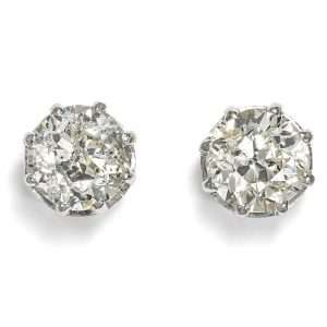 626230-hofer-antikschmuck-Funkelnde-Ohrstecker-mit-3-30-ct-Altschliffdiamanten-in-Gold-um-1930-und-spaeter-Old-Cut-Big-Impact