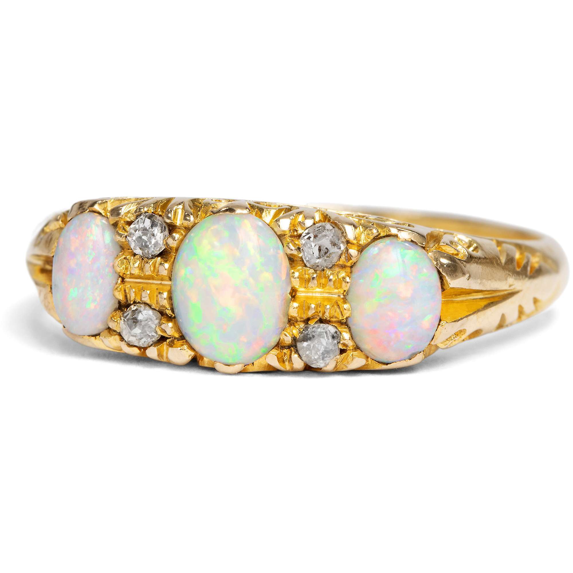 626568-hofer-antikschmuck-Antiker-Ring-mit-australischen-Opalen-und-Diamanten-in-Gold-England-datiert-1900-Schillernde-Kolonialwaren_4