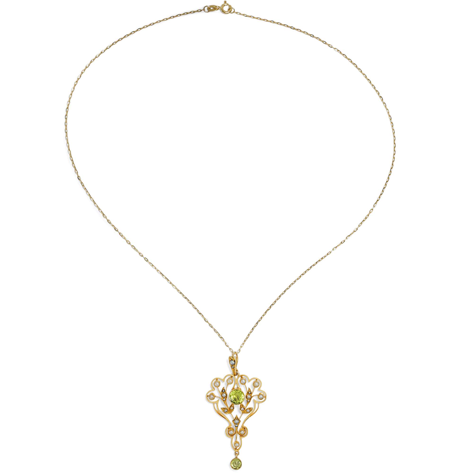 626751-hofer-antikschmuck-Eleganter-Anhaenger-mit-Peridot-und-Perlen-in-Gold-Grossbritannien-um-1910-Fruehling-in-London_4