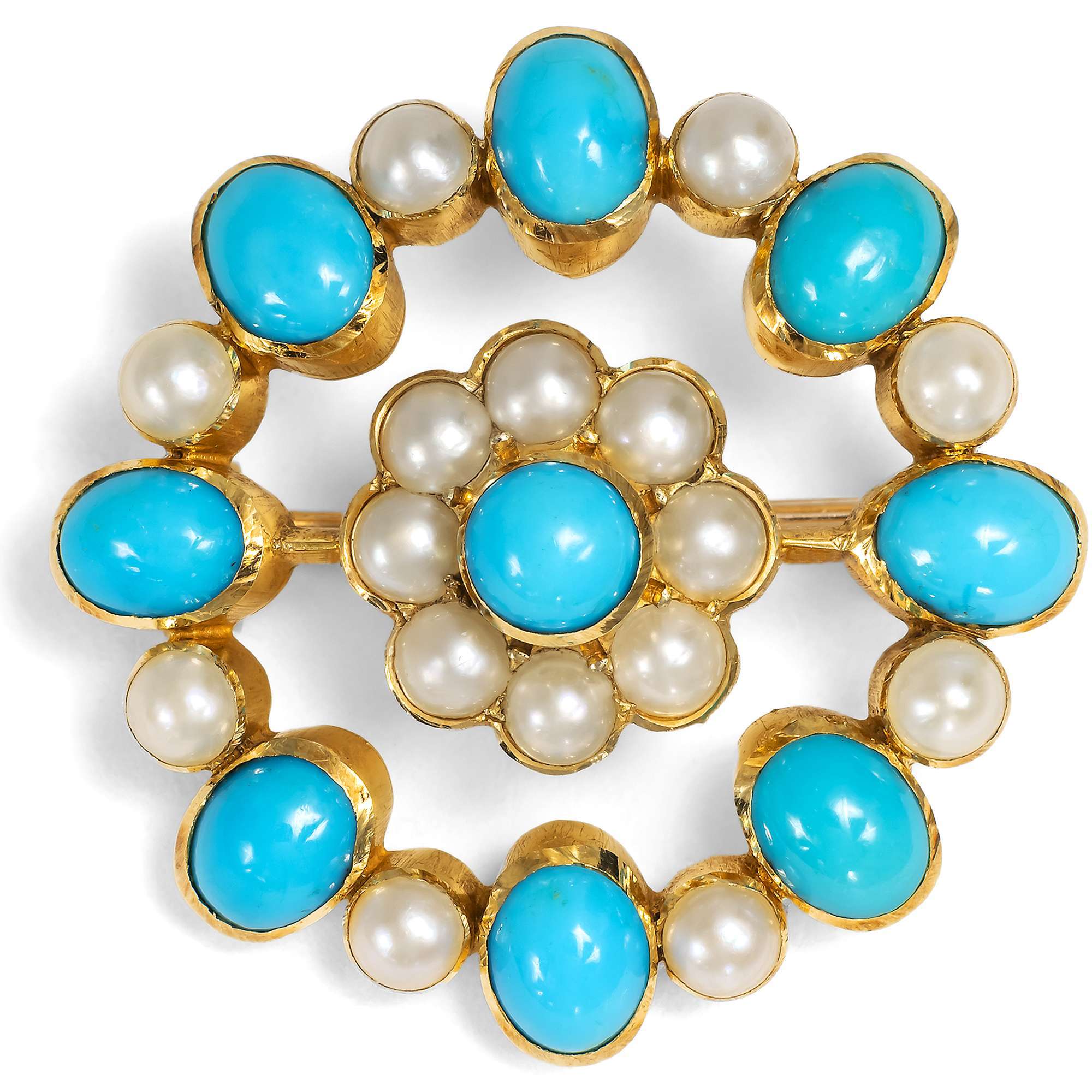 626760-hofer-antikschmuck-Antike-Brosche-mit-Tuerkisen-und-Perlen-in-Gold-England-um-1895-Blume-der-Zuneigung_1