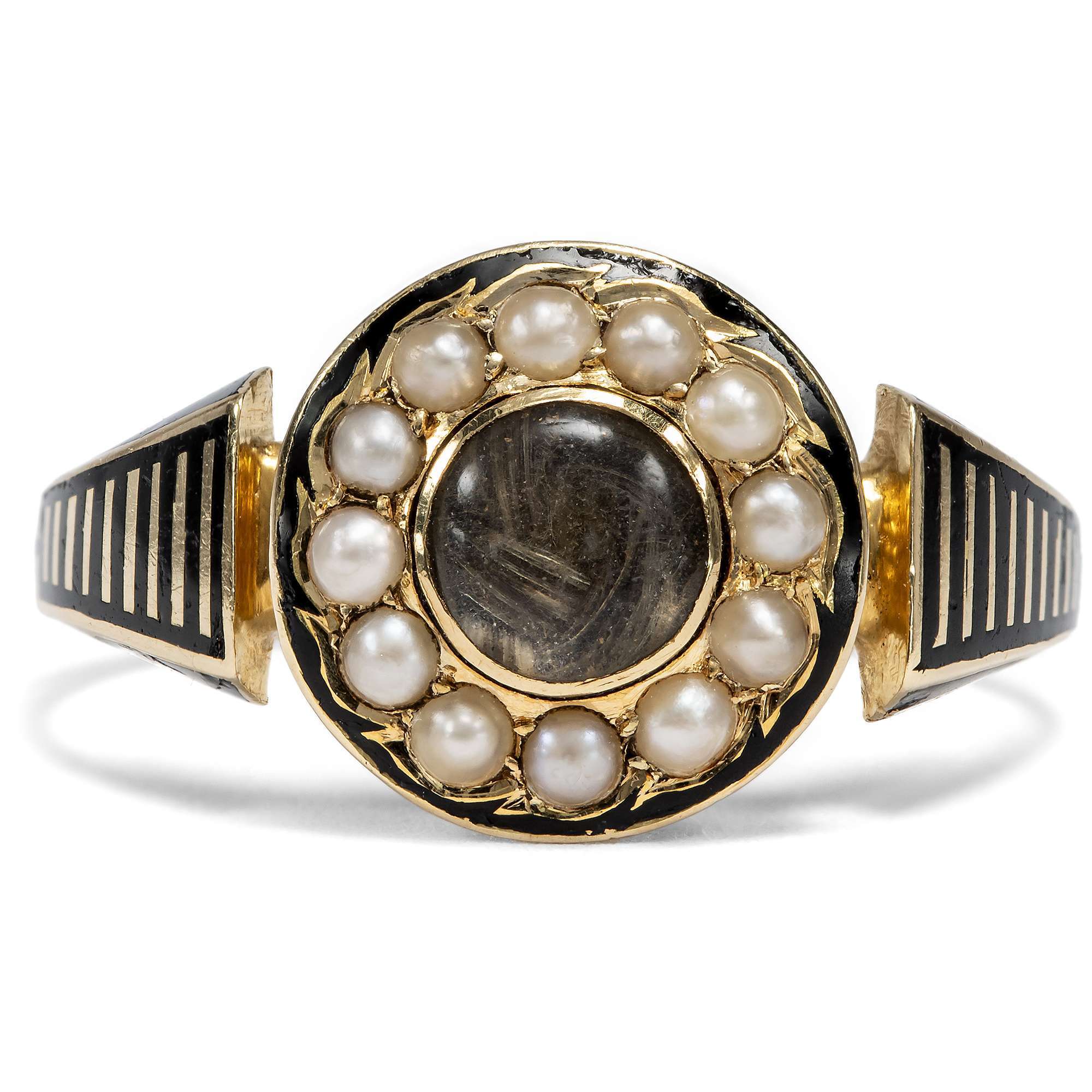 626972-hofer-antikschmuck-Viktorianischer-Trauerring-mit-geflochtenem-Haar-und-Perlen-in-Gold-London-um-1890-Zum-ewigen-Andenken_5