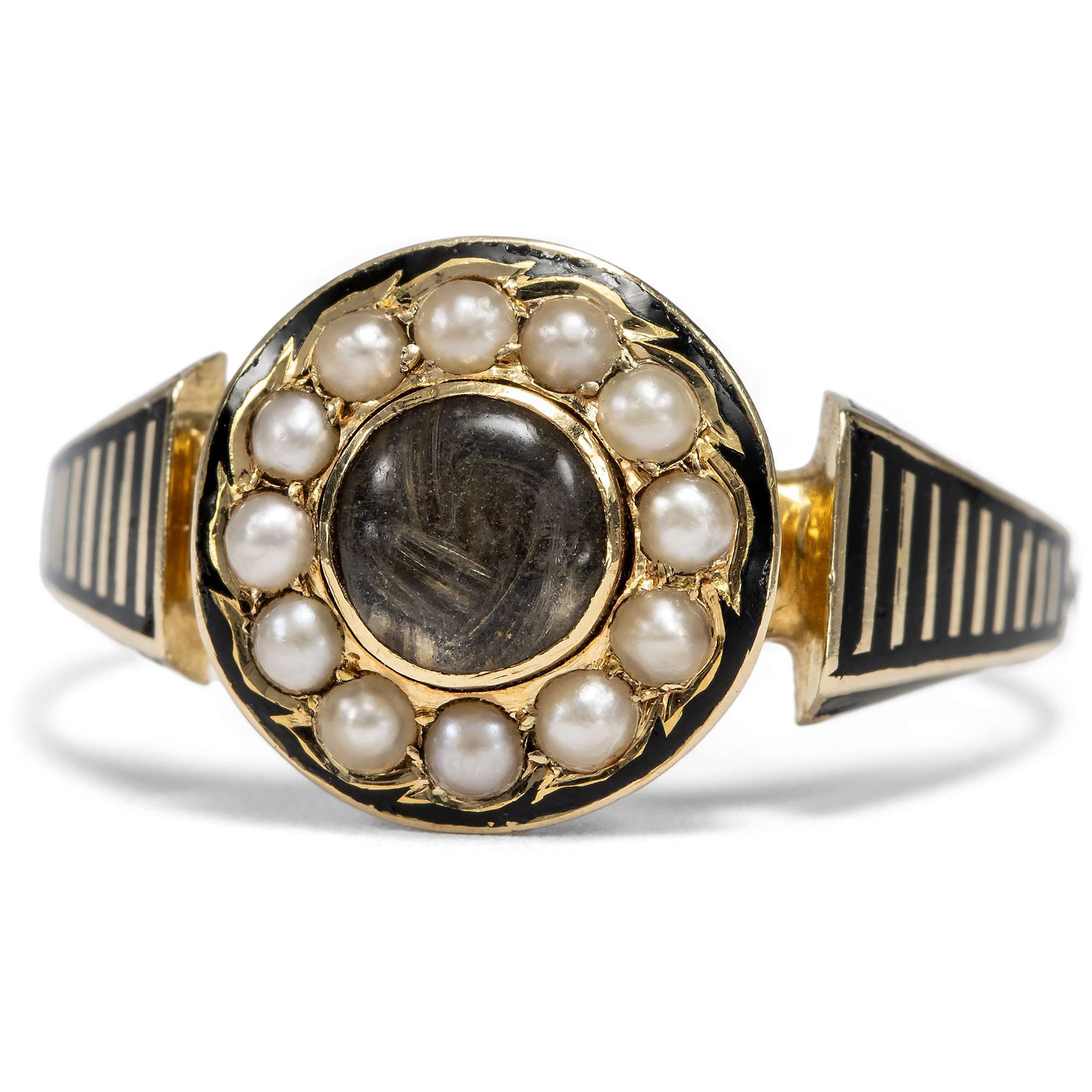 626972-hofer-antikschmuck-Viktorianischer-Trauerring-mit-geflochtenem-Haar-und-Perlen-in-Gold-London-um-1890-Zum-ewigen-Andenken_7
