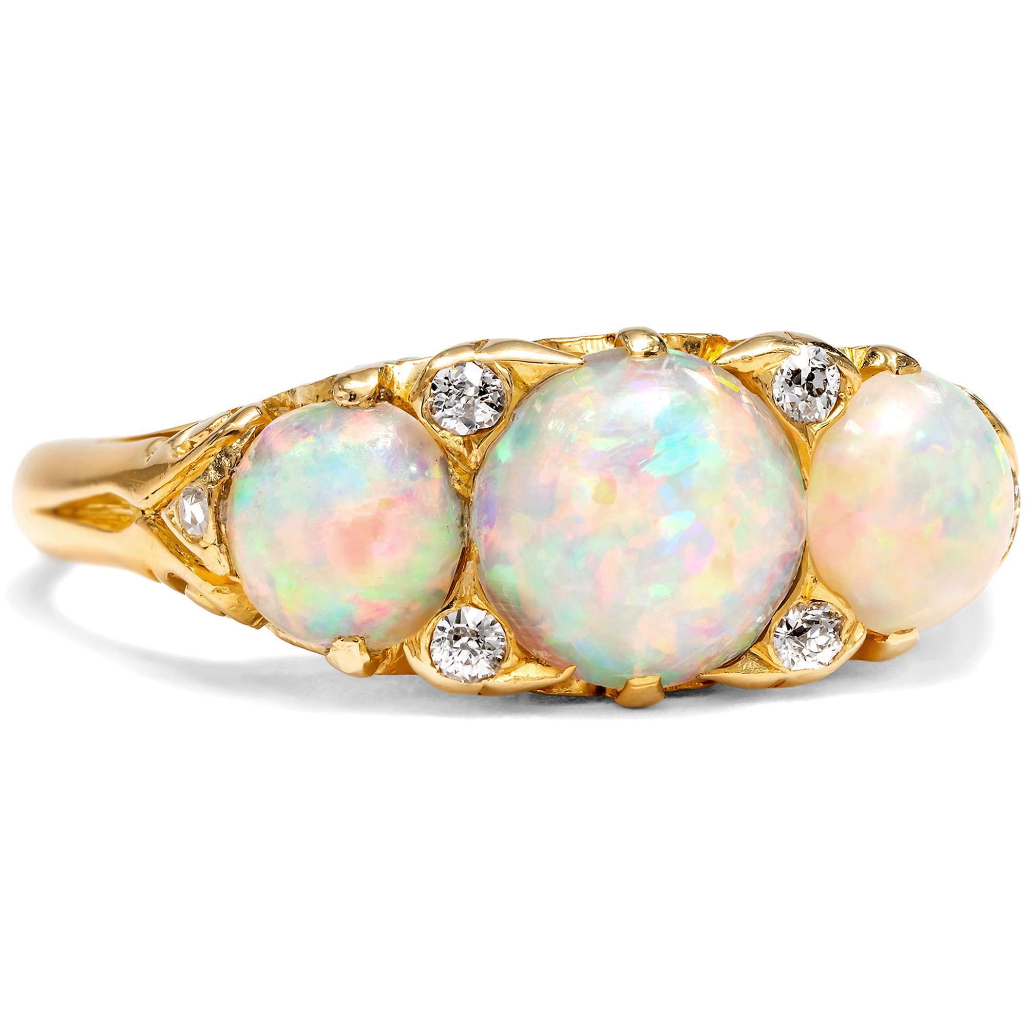 627057-hofer-antikschmuck-Hochwertiger-Goldring-mit-antiken-Opalen-und-Diamanten-im-Altschliff-London-2024-Quality-Street