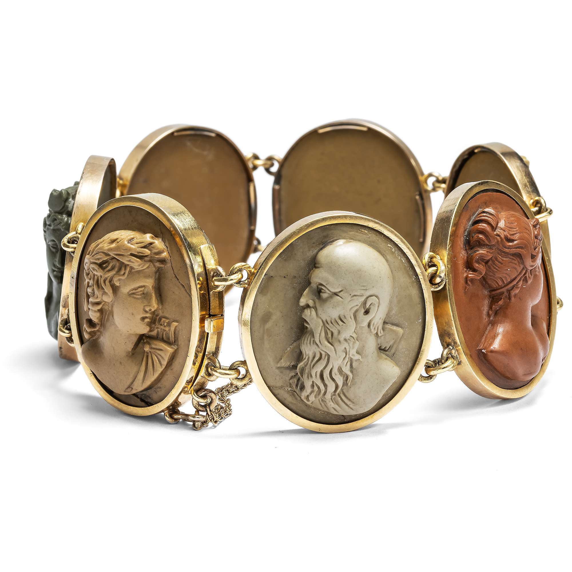 627093-hofer-antikschmuck-Prachtvolles-antikes-Armband-mit-Kameen-aus-Vesuv-Lava-Neapel-um-1860-Ein-Goetterreigen_4