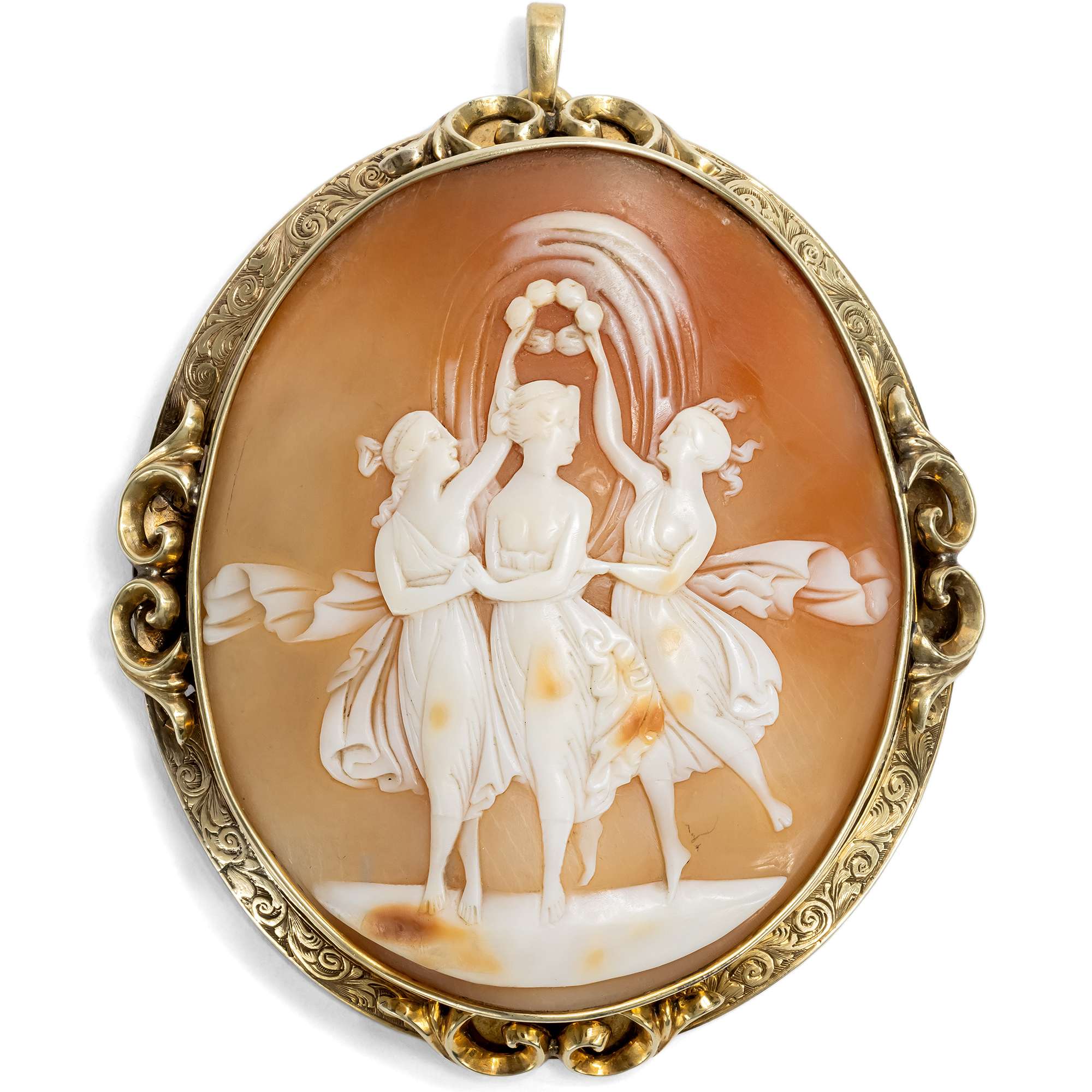 627201-hofer-antikschmuck-Grosser-Anhaenger-mit-Muschelgemme-in-Gold-nach-Antonio-Canova-Italien-um-1845-Die-schoenste-Tanzgruppe-der-Antike_1