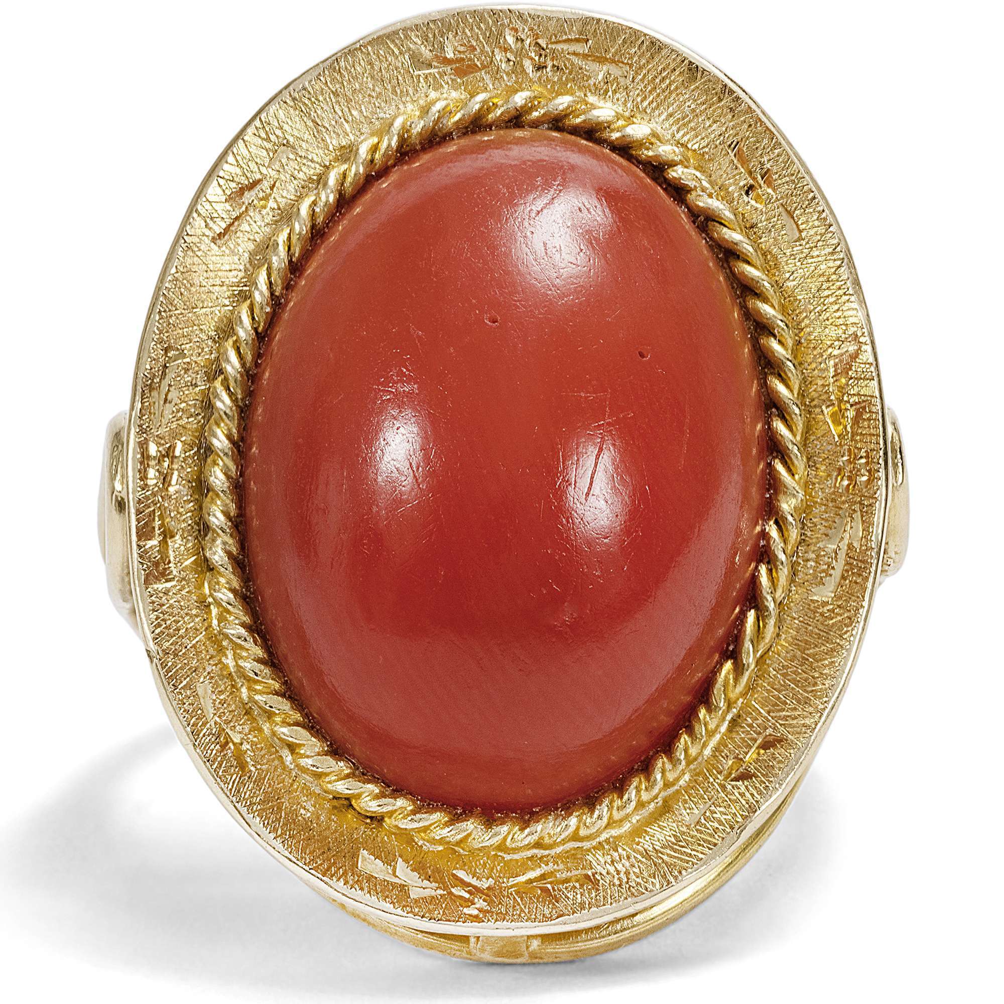 627273-hofer-antikschmuck-Auffallender-Ring-aus-Gold-mit-grosser-Mittelmeerkoralle-Italien-um-1965-Bella-Figura_5