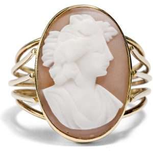 627297-hofer-antikschmuck-Goldener-Ring-mit-aelterer-Muschelgemme-einer-Bacchantin-in-Gold-um-1880-1960-Rauschende-Feste-wilde-Gelage_6