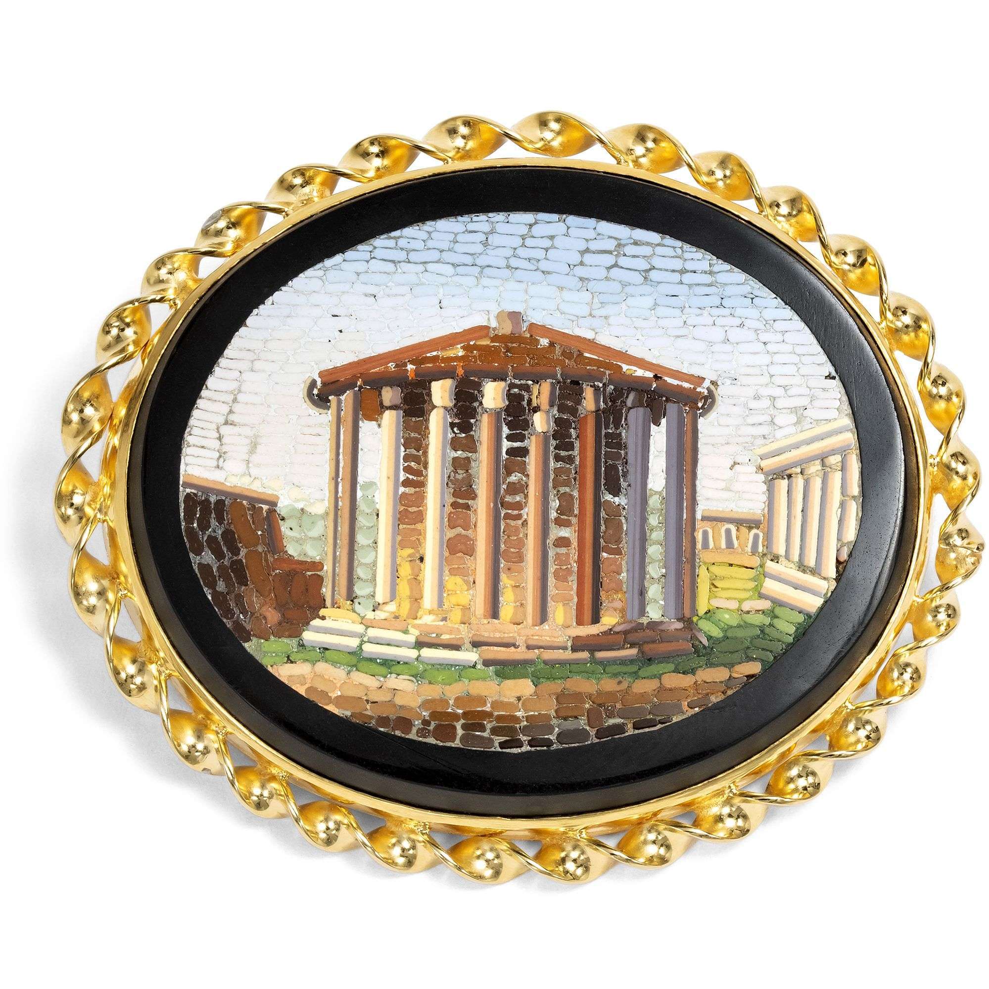 627499-hofer-antikschmuck-Antikes-Mikromosaik-mit-dem-Forum-Boarium-in-einer-Fassung-aus-vergoldetem-Silber-aus-unserer-Werkstatt-Herkules-und-Fortuna_2