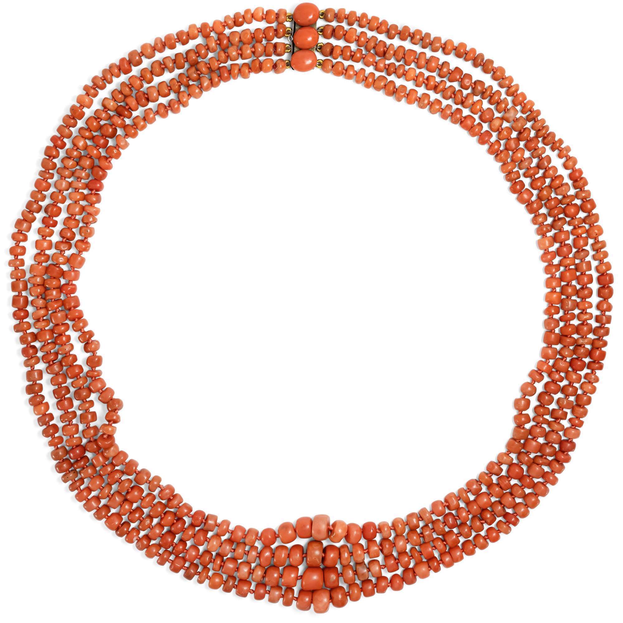 627501-hofer-antikschmuck-Ungewoehnliches-Collier-aus-vier-Reihen-Corallo-Sciacca-Italien-um-1900-Ferdinands-Vermaechtnis