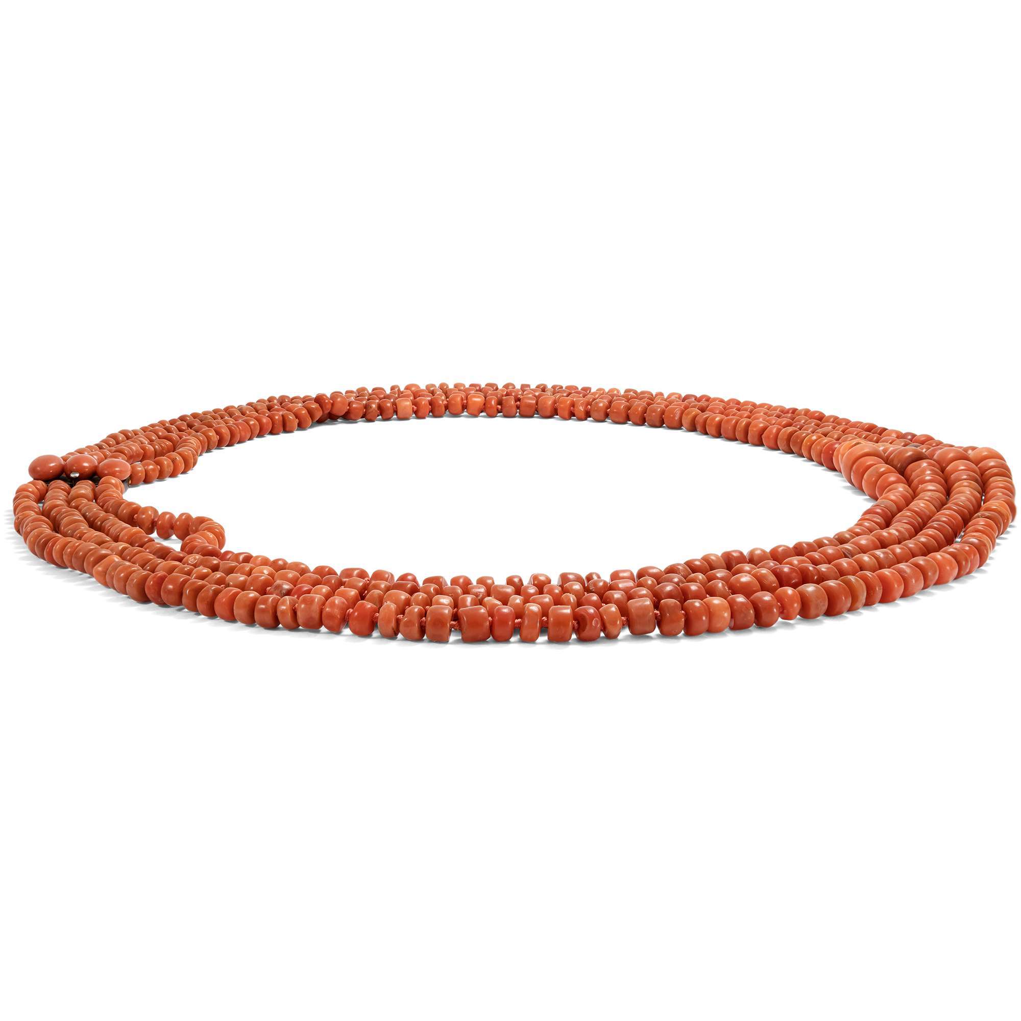 627501-hofer-antikschmuck-Ungewoehnliches-Collier-aus-vier-Reihen-Corallo-Sciacca-Italien-um-1900-Ferdinands-Vermaechtnis